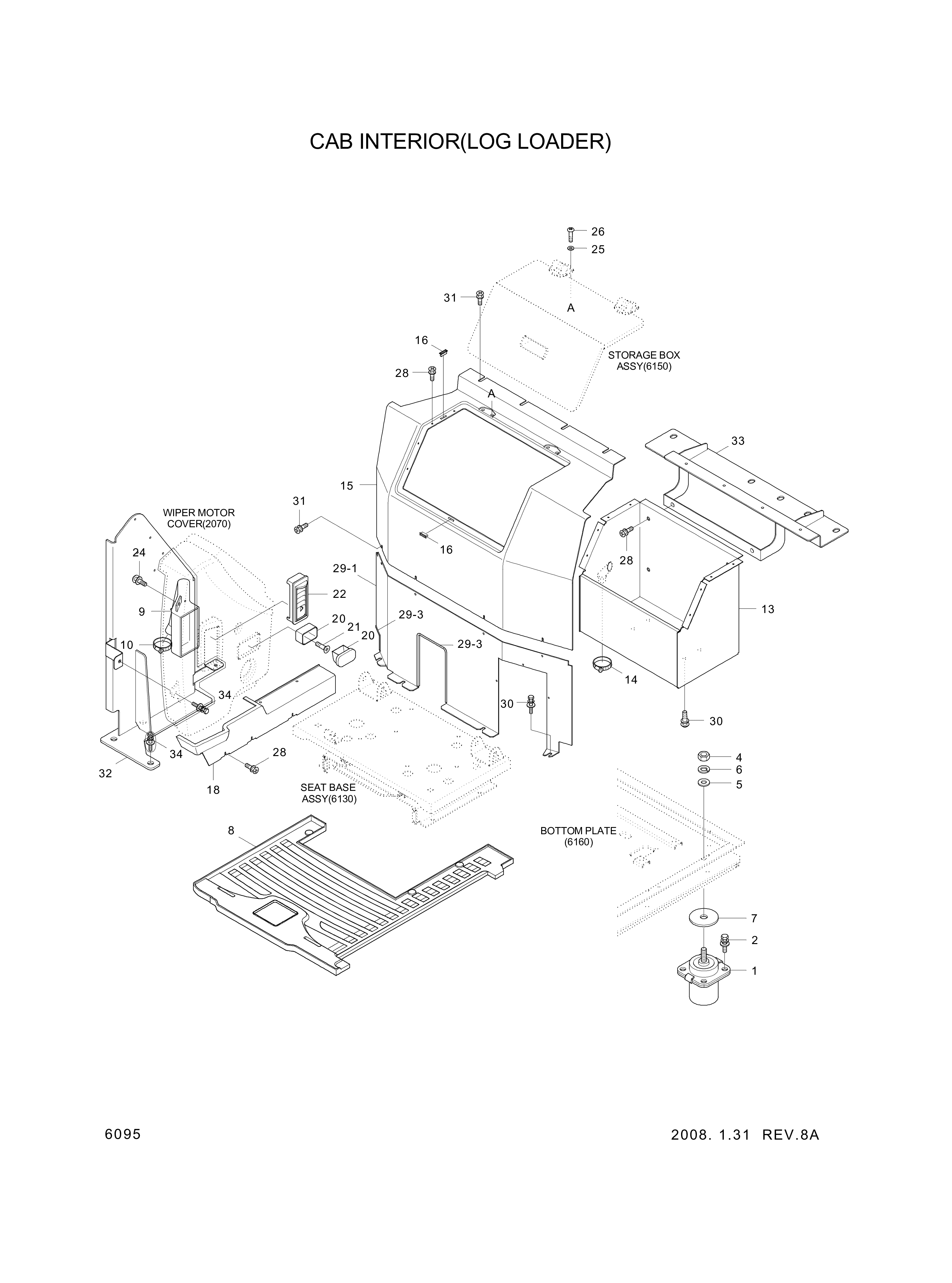 Technical drawing of Hyundai Construction Equipment S241-060000 NUT-HEX HD with dimensions and layout (figure 4)