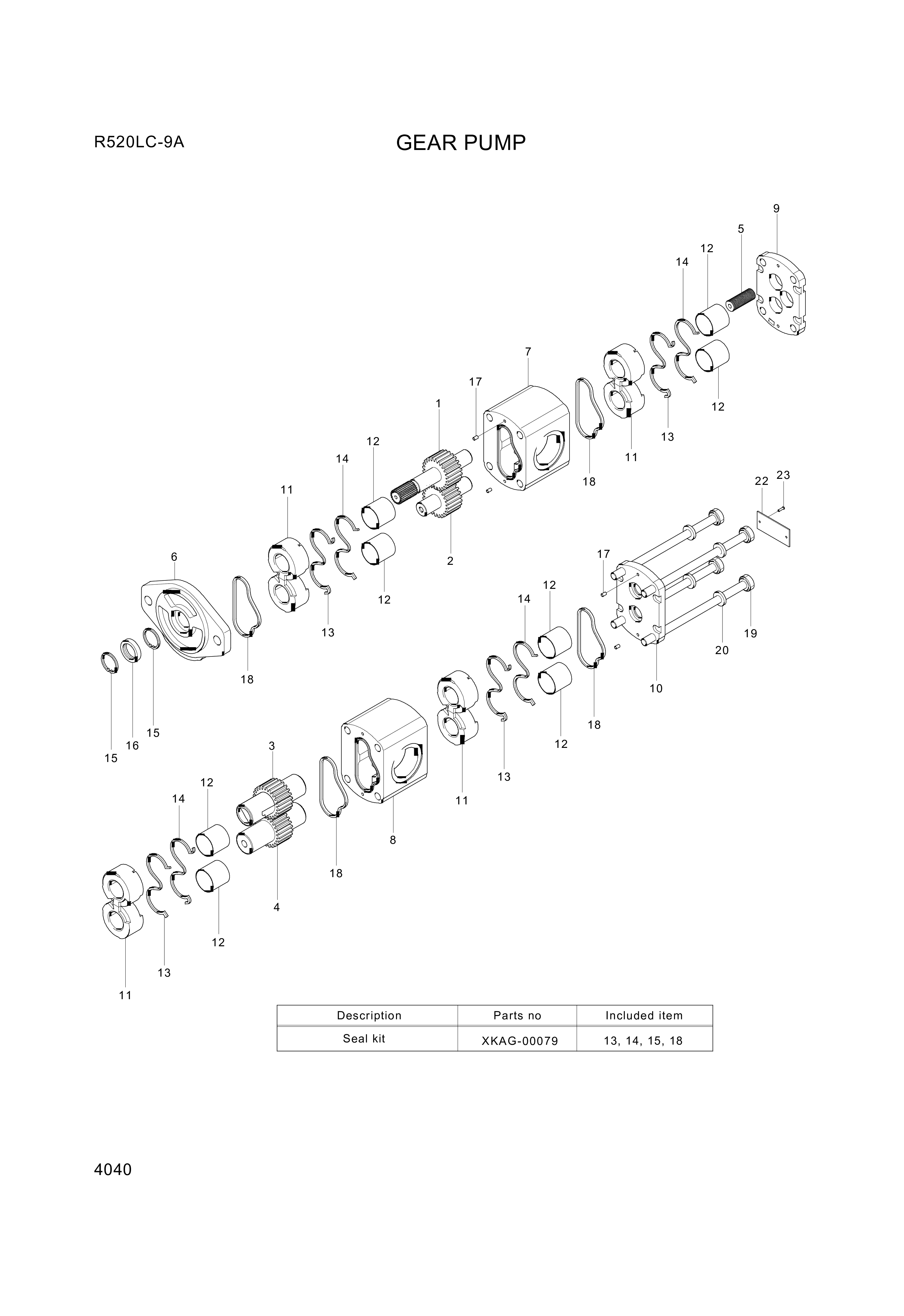 drawing for Hyundai Construction Equipment XKAG-00069 - HOUSING-GEAR