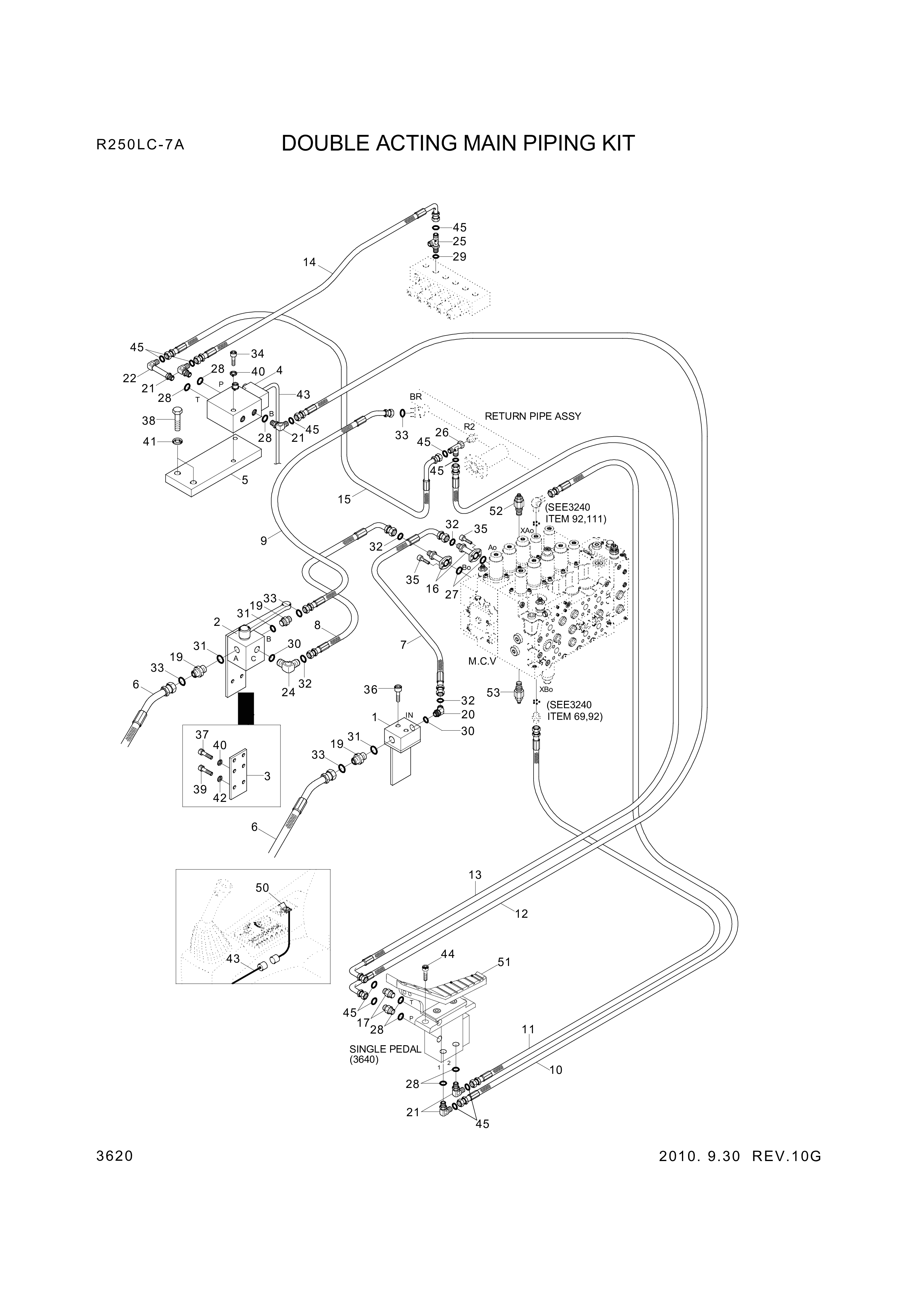 drawing for Hyundai Construction Equipment P930-042092 - HOSE ASSY-ORFS&THD