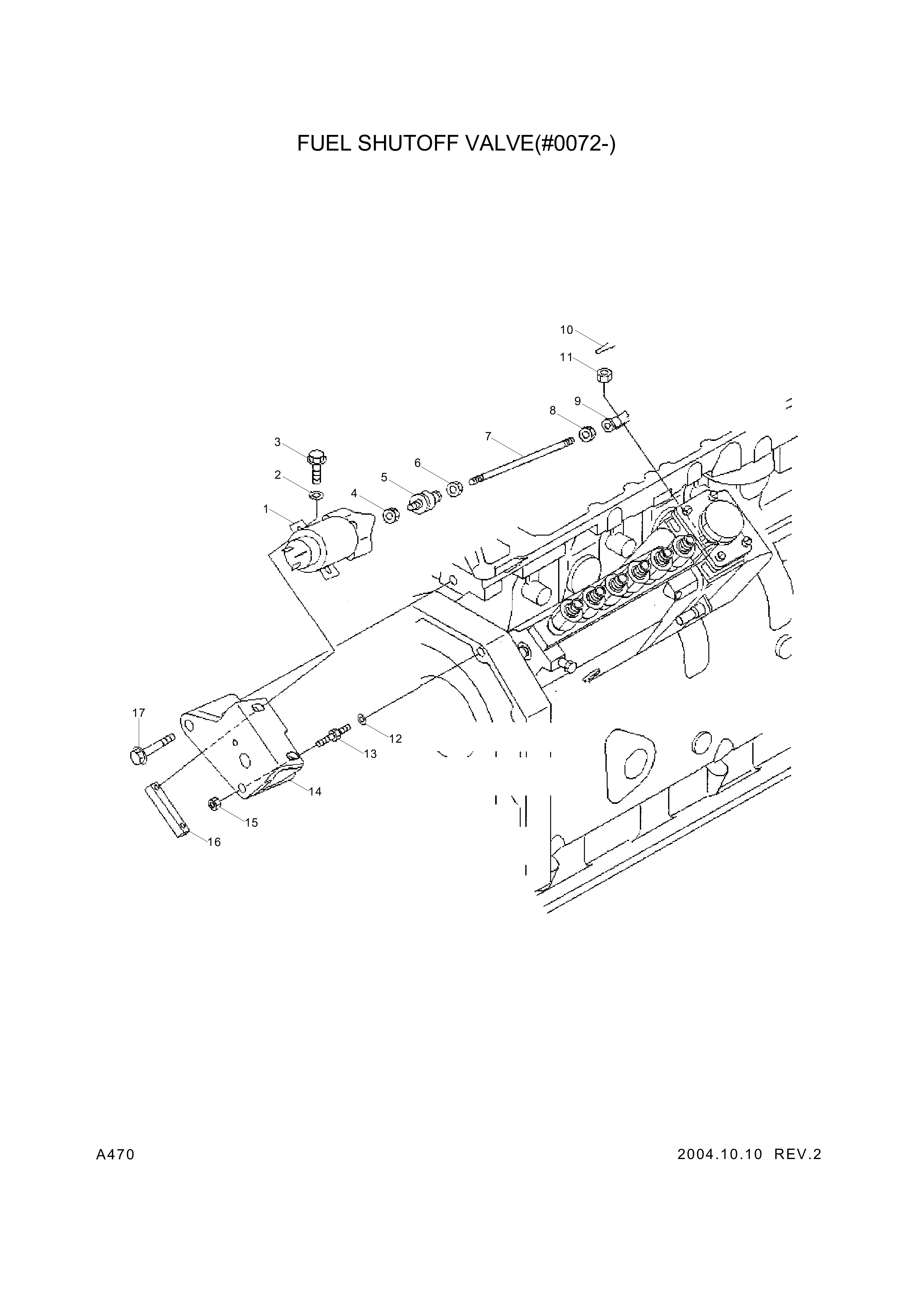 Technical drawing of Hyundai Construction Equipment YUBP-06649 ROD with dimensions and layout (figure 2)