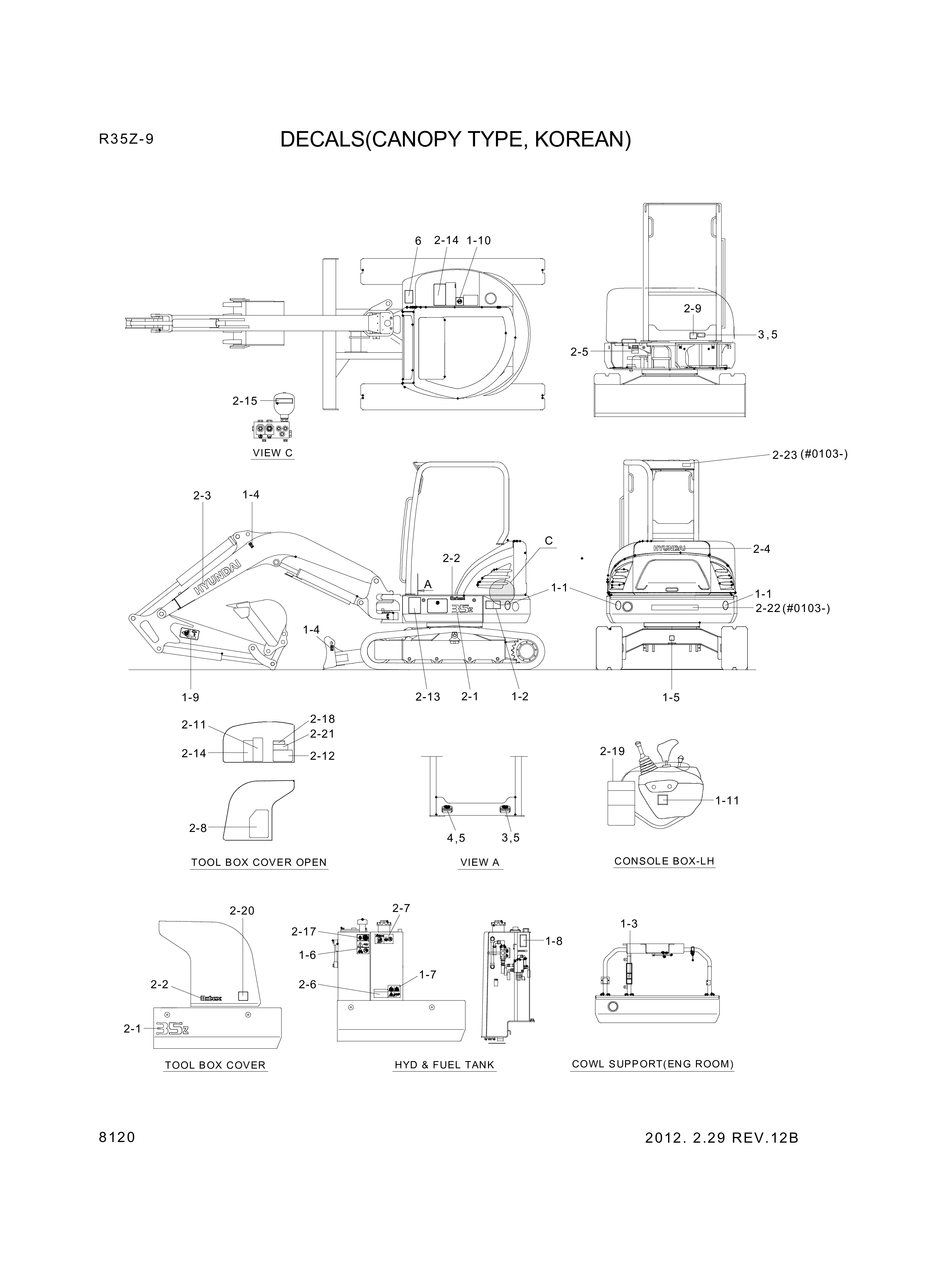 drawing for Hyundai Construction Equipment 93MH-03201 - DECAL KIT-B