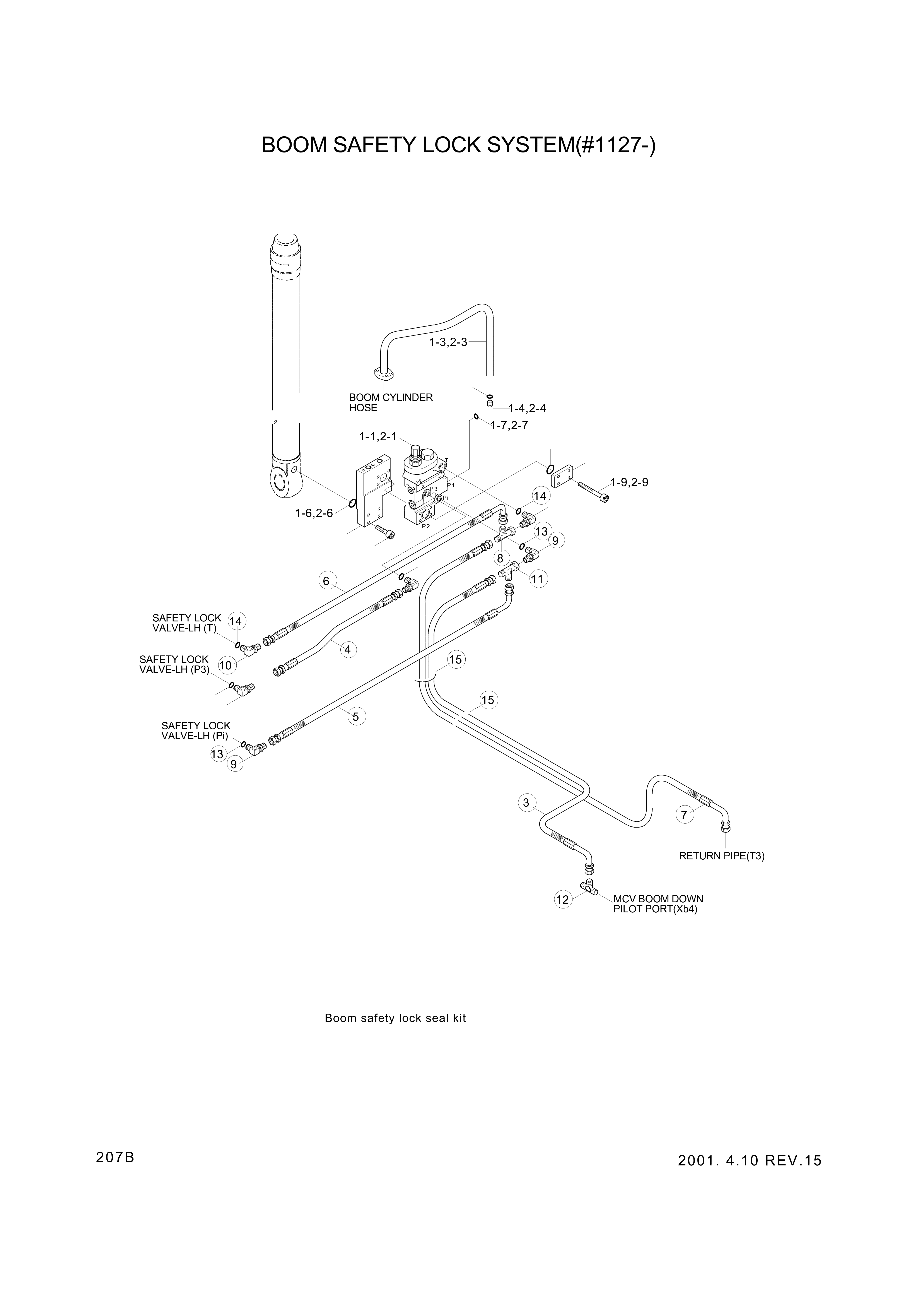 Technical drawing of Hyundai Construction Equipment 31EN-95010 VALVE-SAFETY LOCK with dimensions and layout (figure 3)