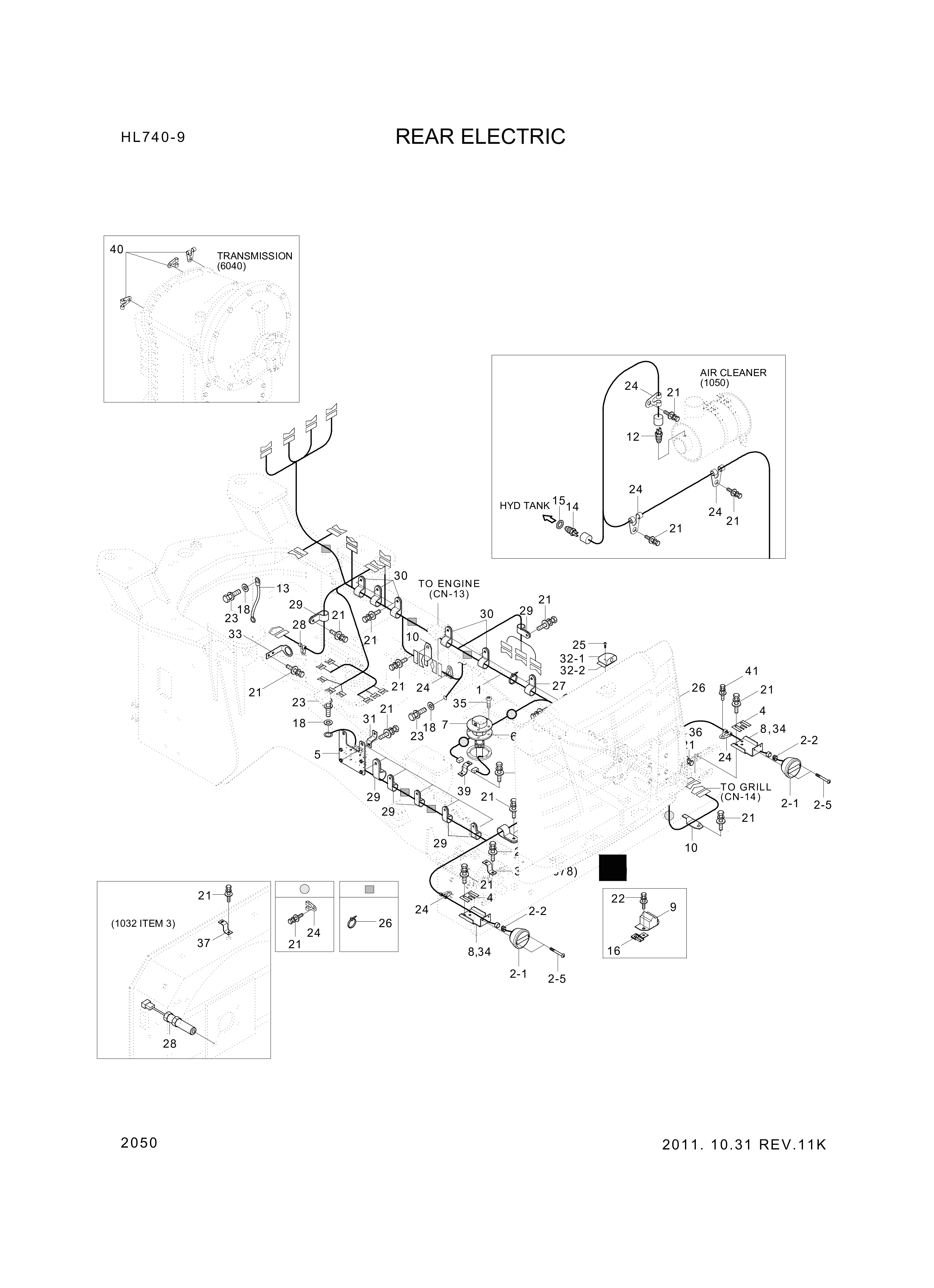 Technical drawing of Hyundai Construction Equipment 21L7-60290 HOUSING-RECEP with dimensions and layout (figure 5)