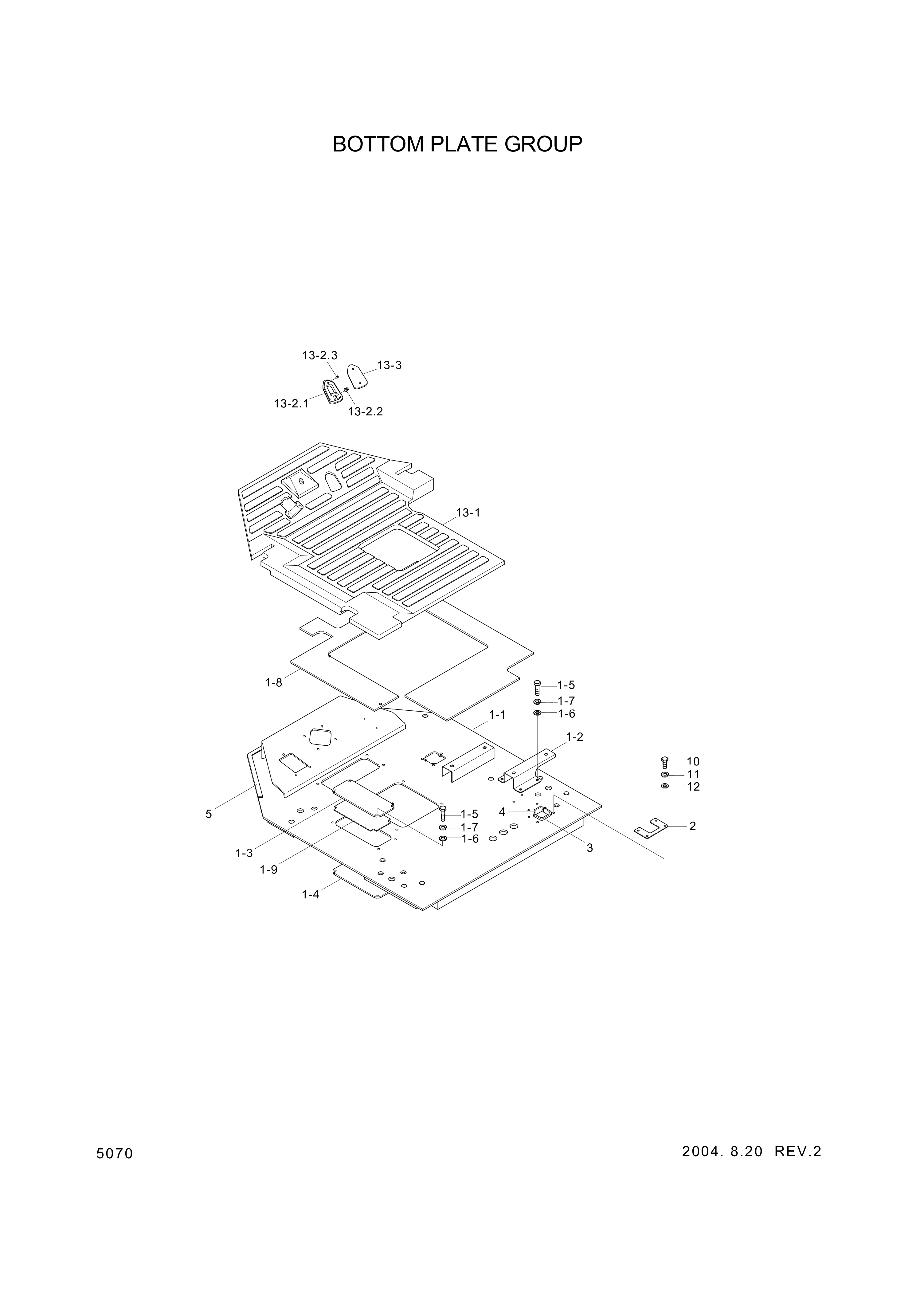 drawing for Hyundai Construction Equipment 71L6-11120 - PLATE-BOTTOM