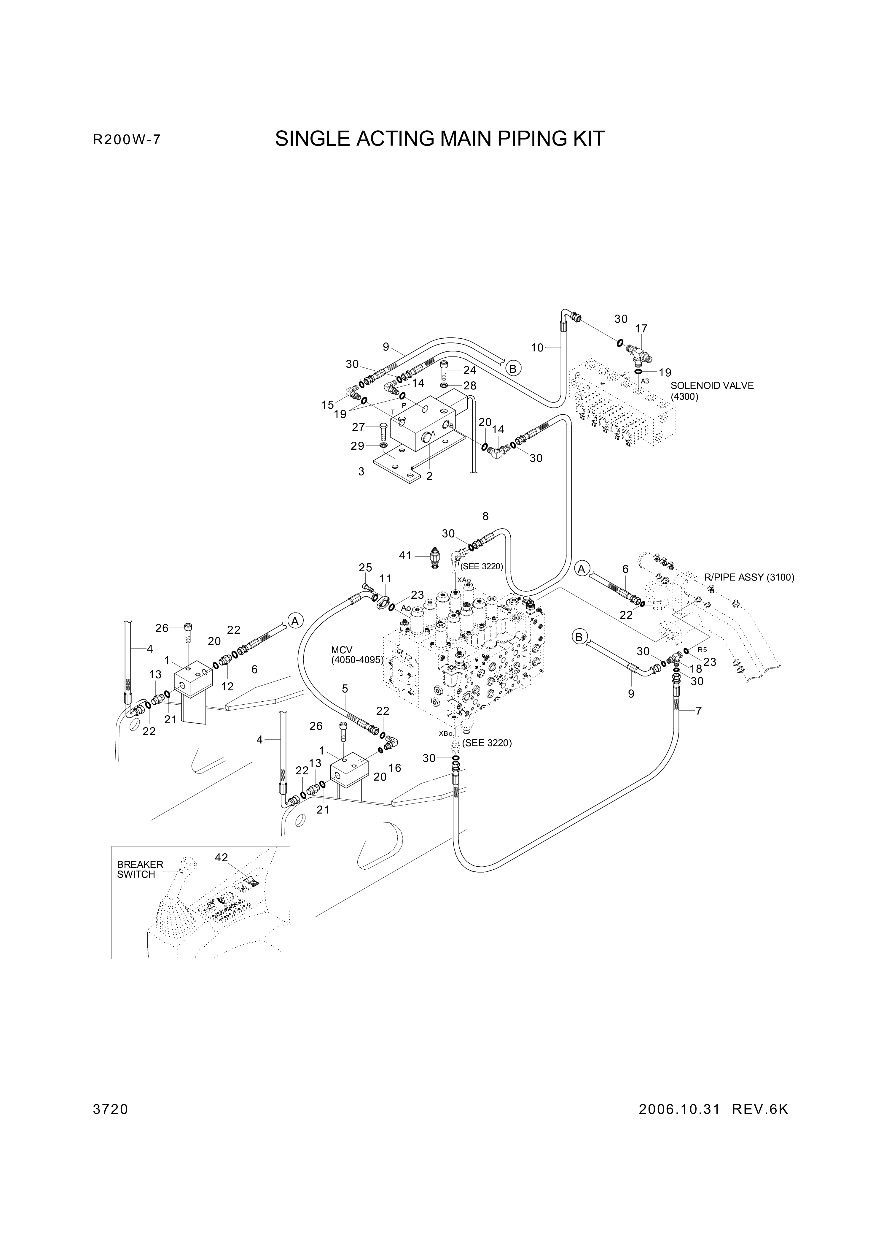 Technical drawing of Hyundai Construction Equipment P973-166330 HOSE ASSY-ORFSXFLG with dimensions and layout (figure 4)