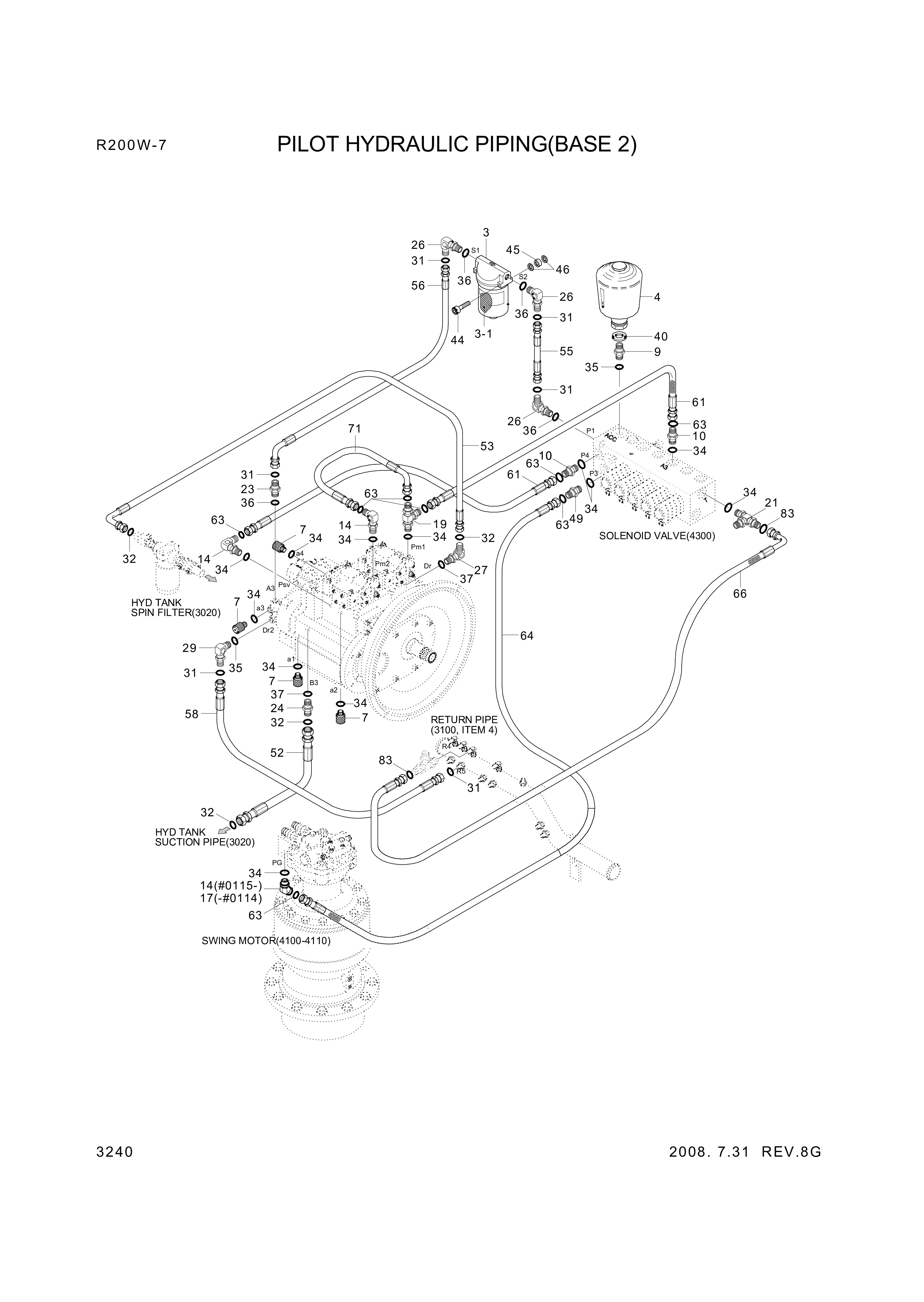 drawing for Hyundai Construction Equipment P930-082046 - HOSE ASSY-ORFS&THD