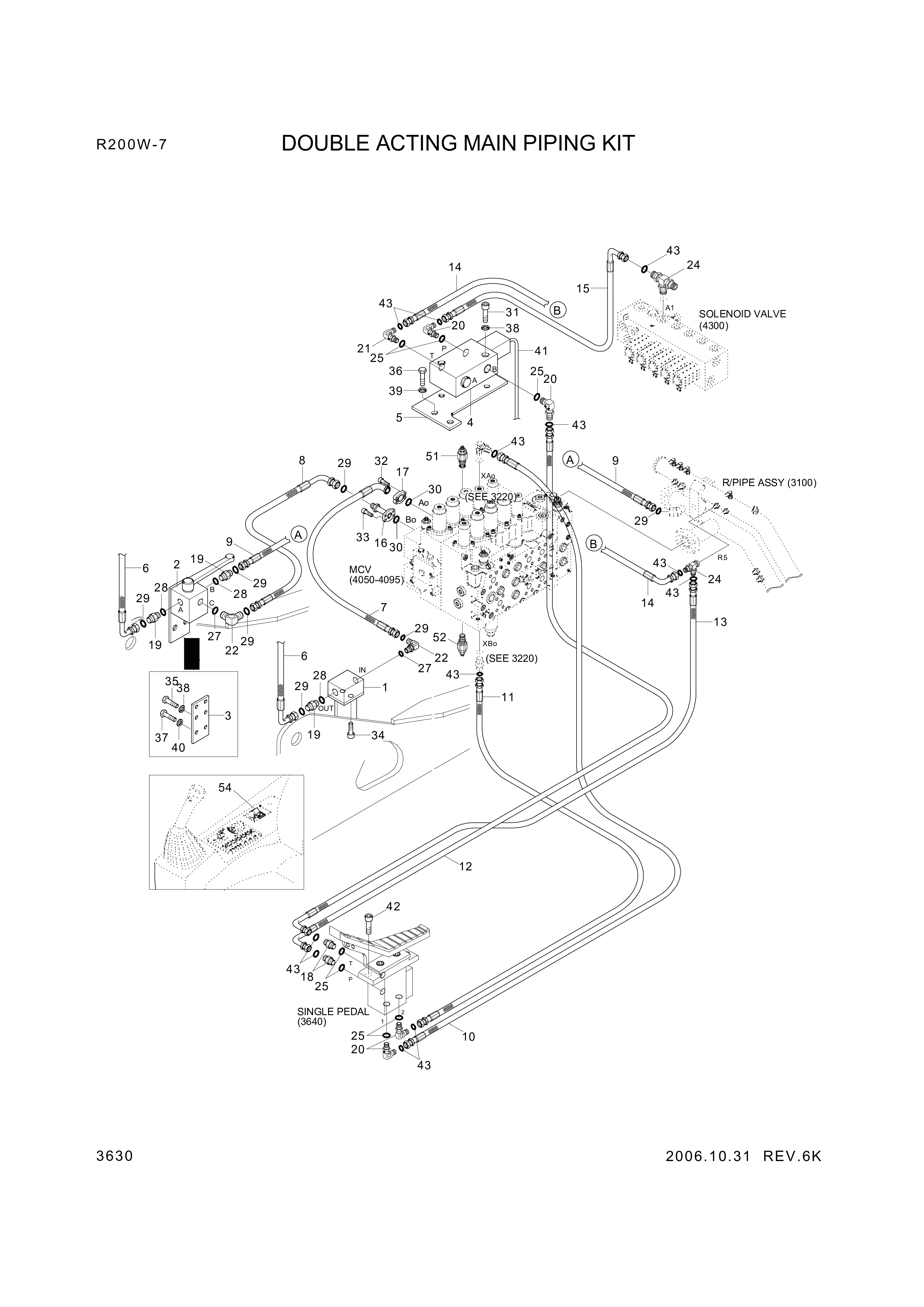 Technical drawing of Hyundai Construction Equipment P973-166330 HOSE ASSY-ORFSXFLG with dimensions and layout (figure 5)