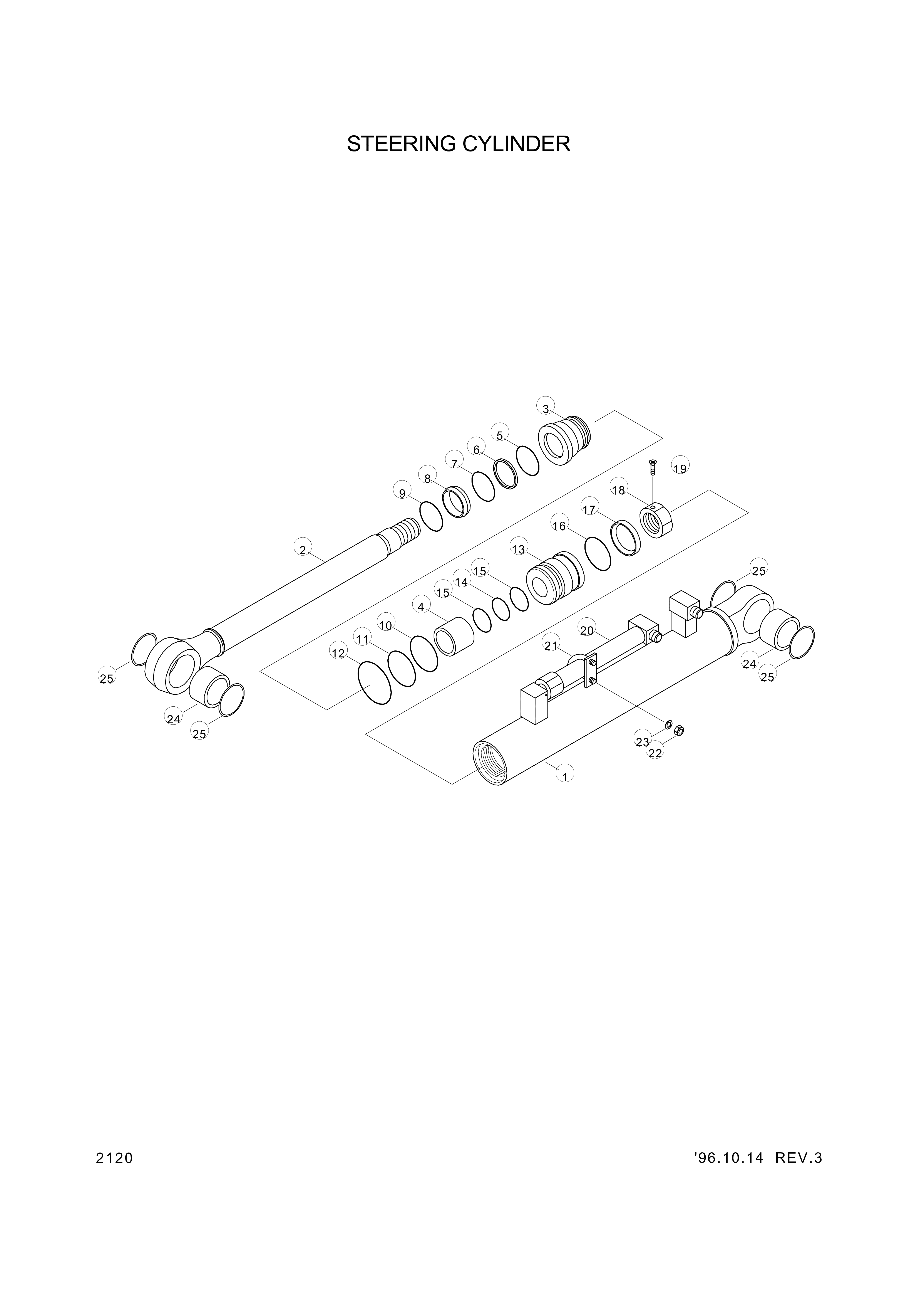 Technical drawing of Hyundai Construction Equipment 352-20 PIPE ASSY with dimensions and layout (figure 3)