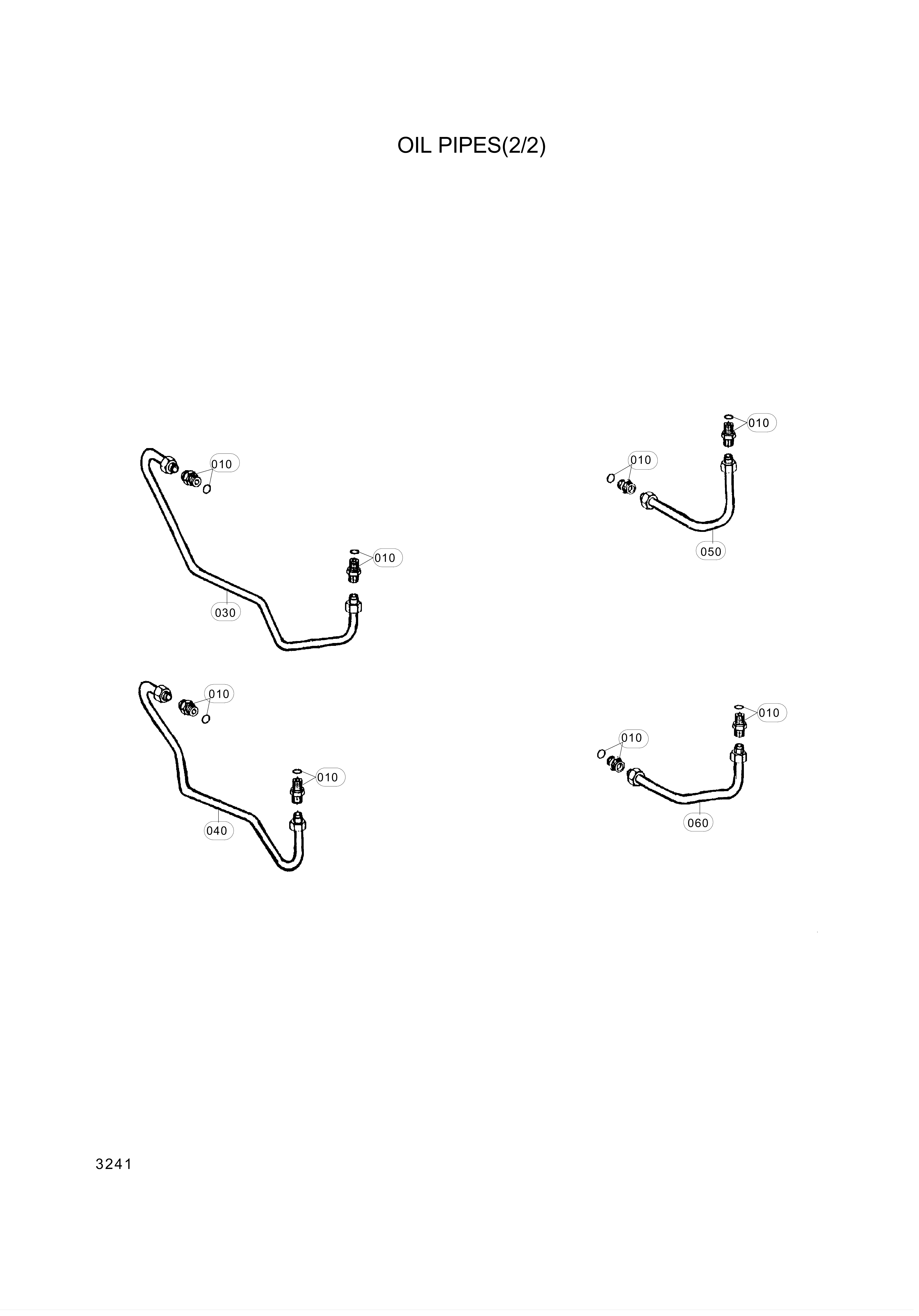 drawing for Hyundai Construction Equipment 4651-221-012 - PIPE-OIL