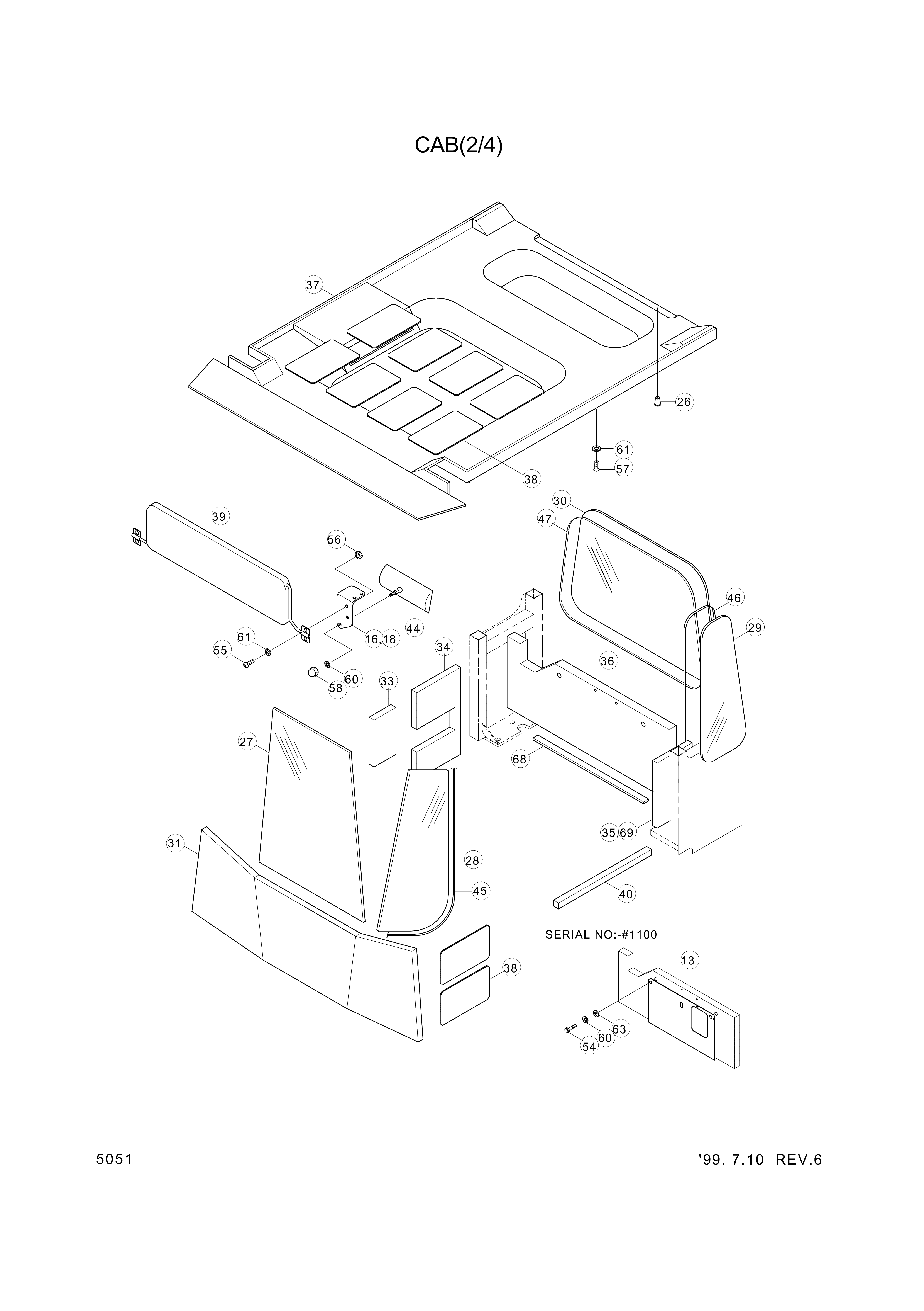 drawing for Hyundai Construction Equipment 74L3-04690 - FOAM-SIDE RR LH