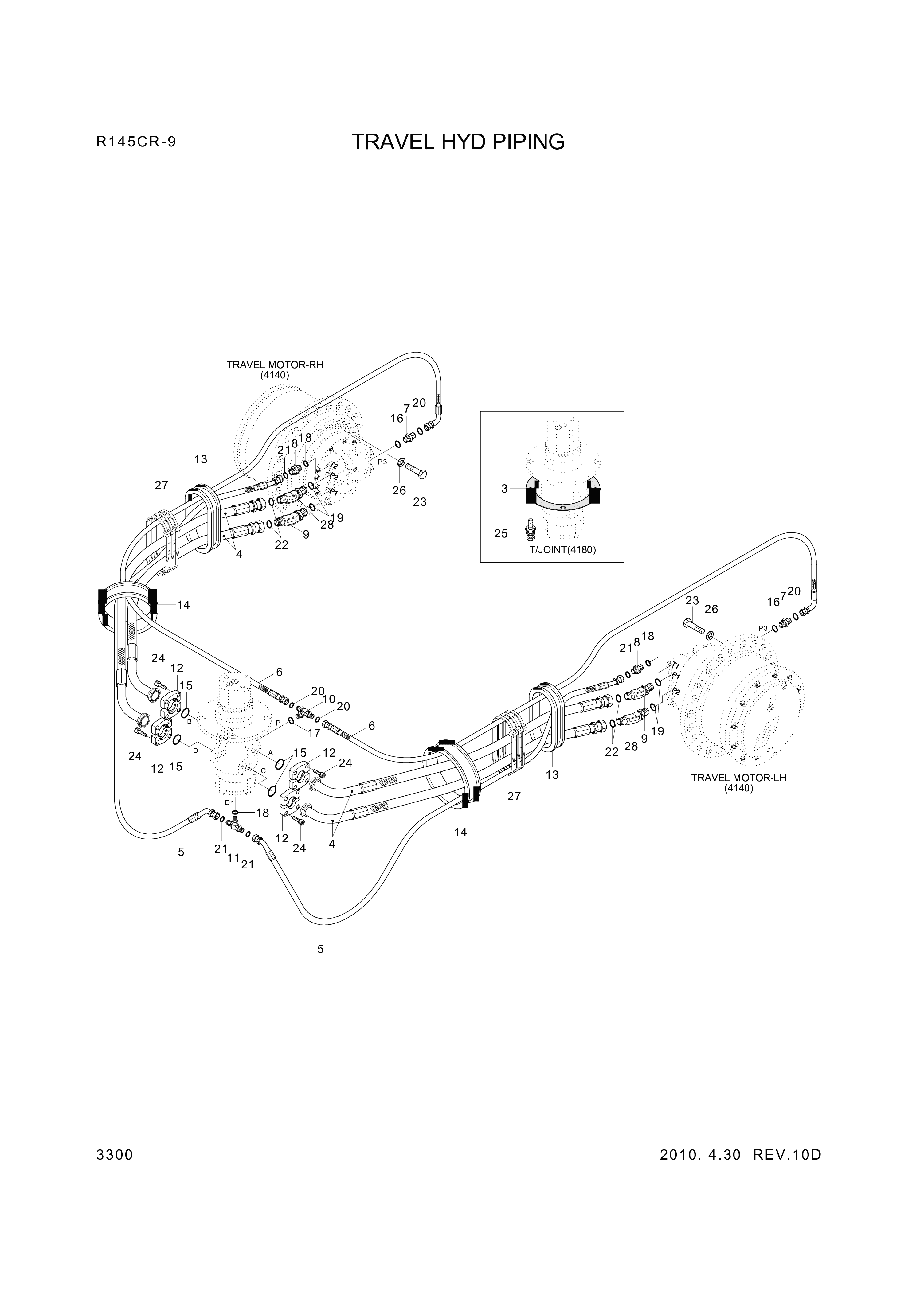 drawing for Hyundai Construction Equipment P950-127333 - HOSE ASSY-ORFS&FLG