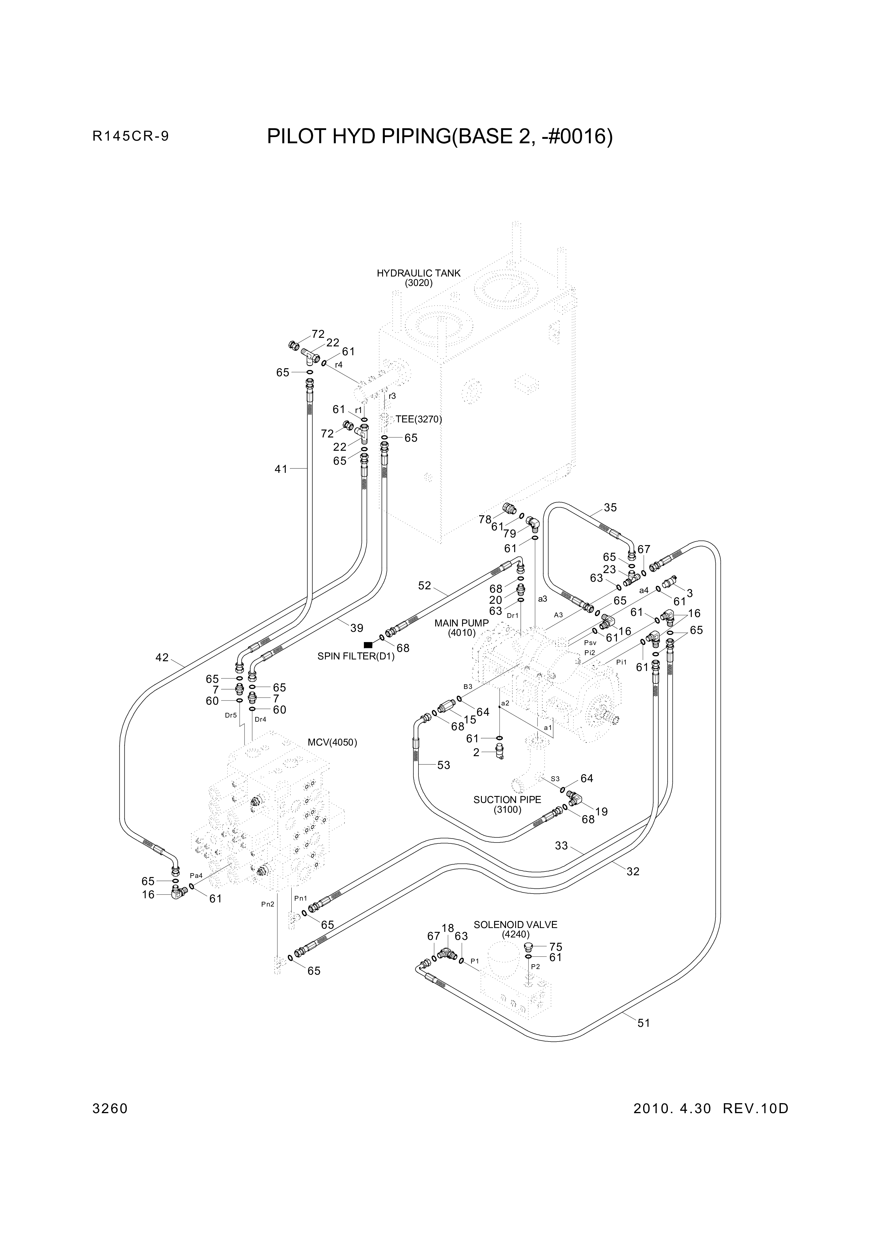 drawing for Hyundai Construction Equipment P930-043043 - HOSE ASSY-ORFS&THD