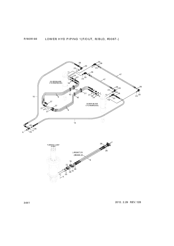 drawing for Hyundai Construction Equipment P933-044034 - HOSE ASSY-ORFS&THD