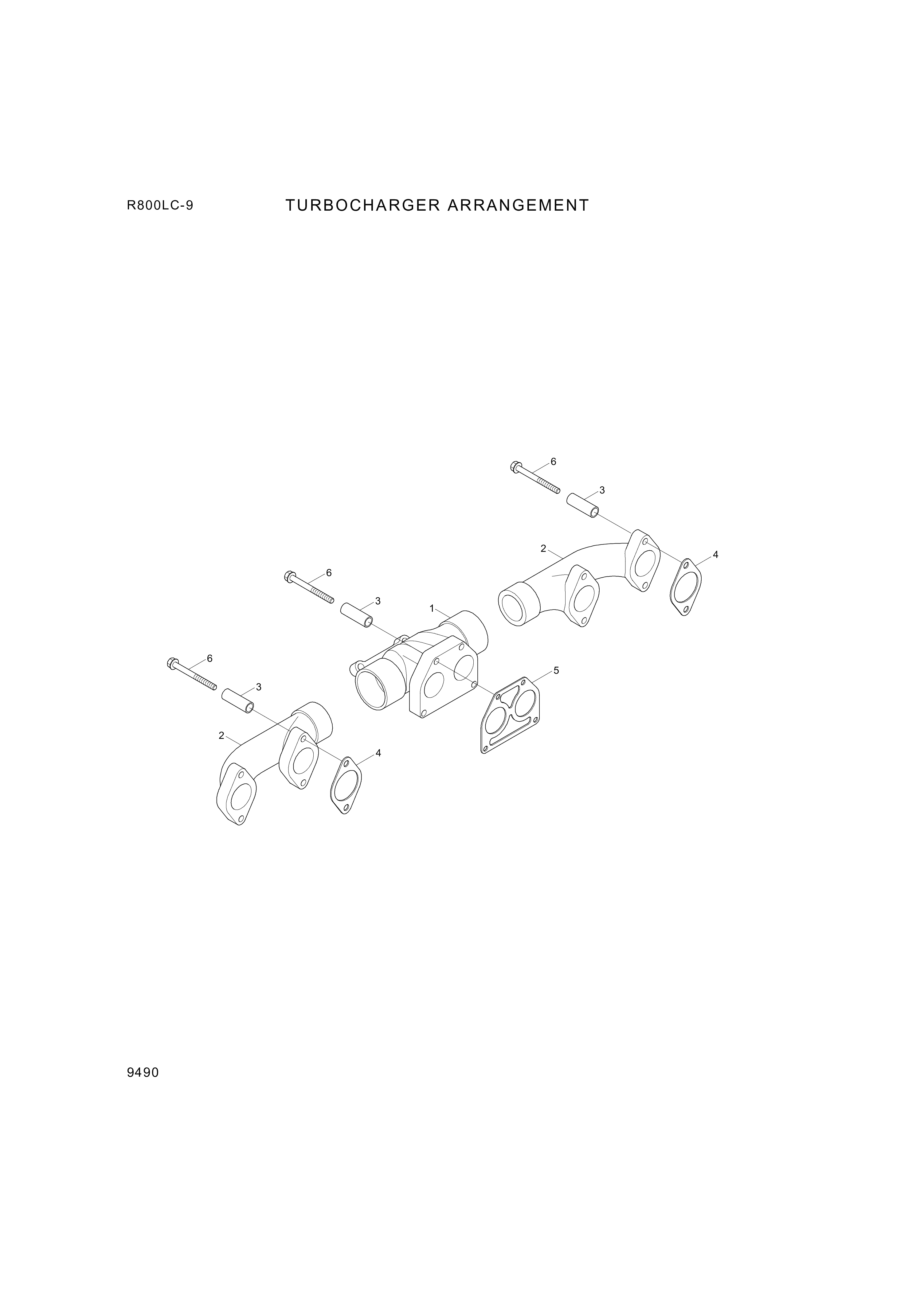 drawing for Hyundai Construction Equipment YUBP-05748 - MANIFOLD-EXH