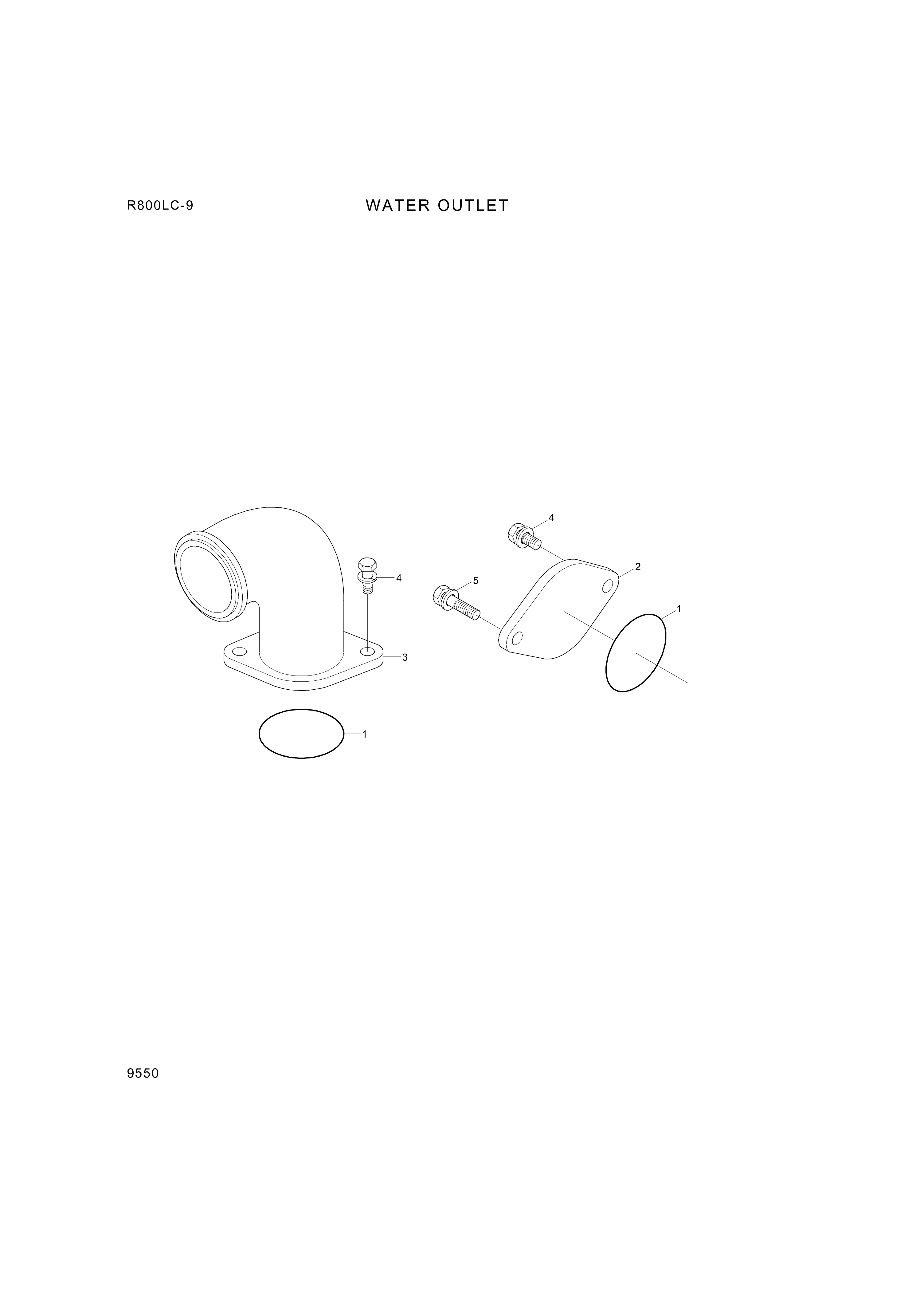 Technical drawing of Hyundai Construction Equipment YUBP-04614 O-RING with dimensions and layout (figure 5)
