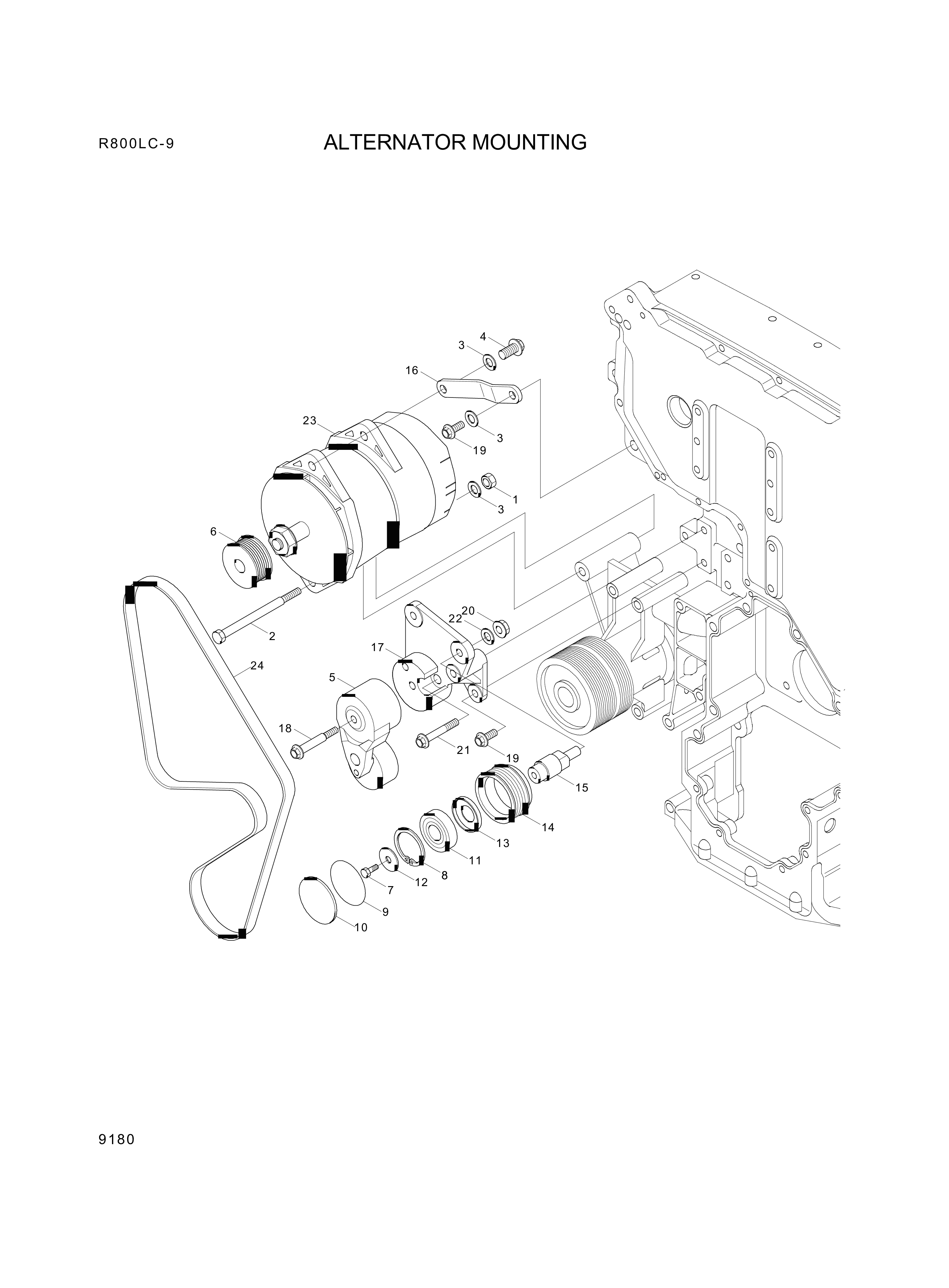 Technical drawing of Hyundai Construction Equipment YUBP-04852 LINK-ADJUST with dimensions and layout (figure 4)