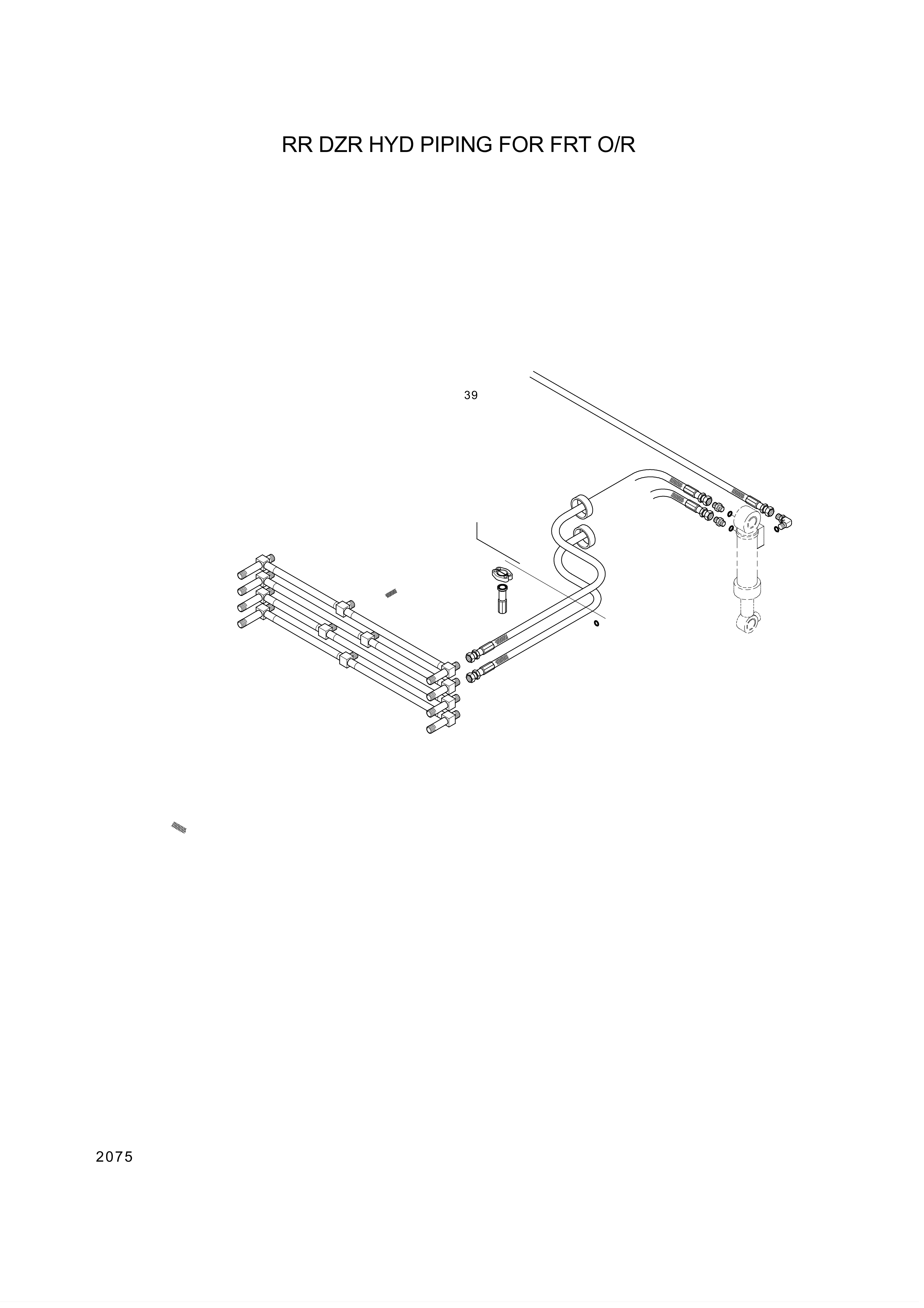 Technical drawing of Hyundai Construction Equipment 35EA-70200 PIPE ASSY-HYD LH with dimensions and layout