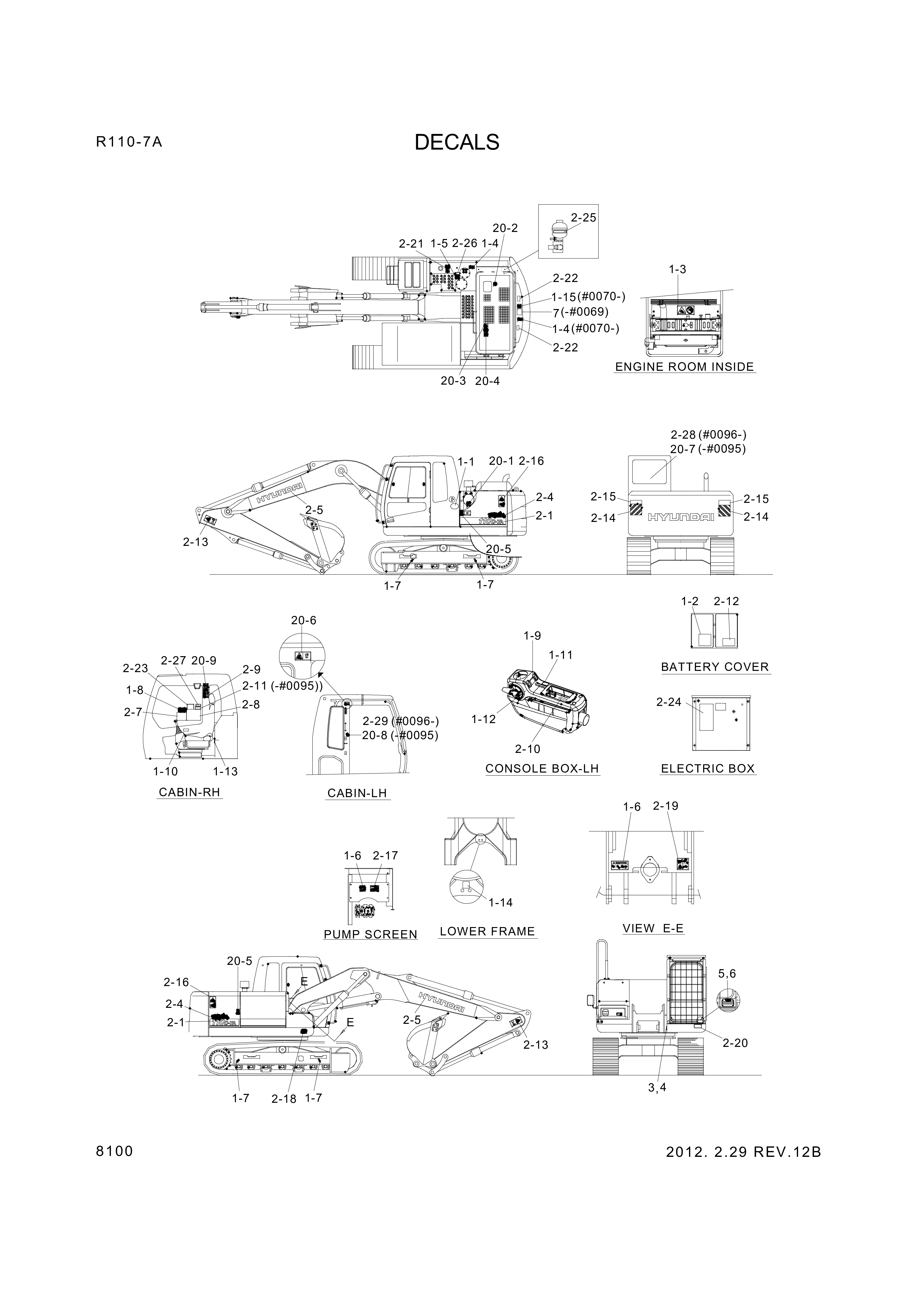 drawing for Hyundai Construction Equipment 93N3-10710 - DECAL-SVC INSTRUCTION