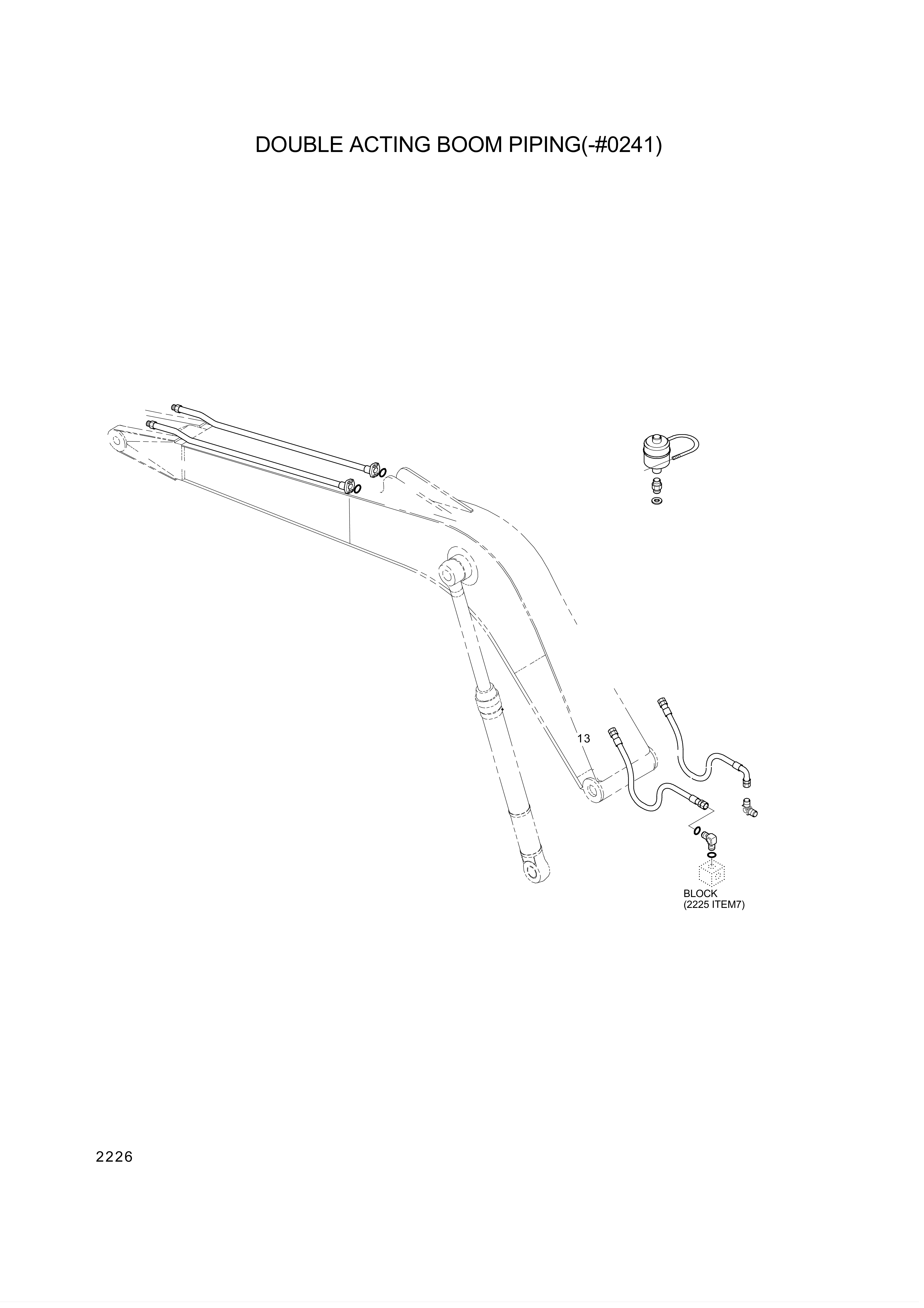 Technical drawing of Hyundai Construction Equipment P931-166022 HOSE ASSY-ORFS&amp;THD with dimensions and layout