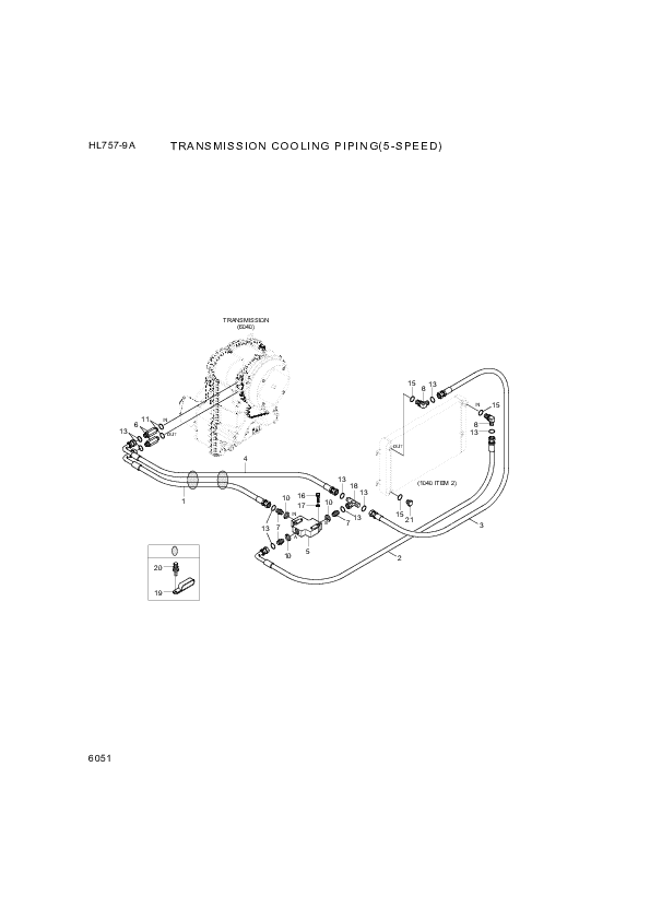 Technical drawing of Hyundai Construction Equipment P933-162033 HOSE ASSY-ORFS&amp;THD with dimensions and layout (figure 3)