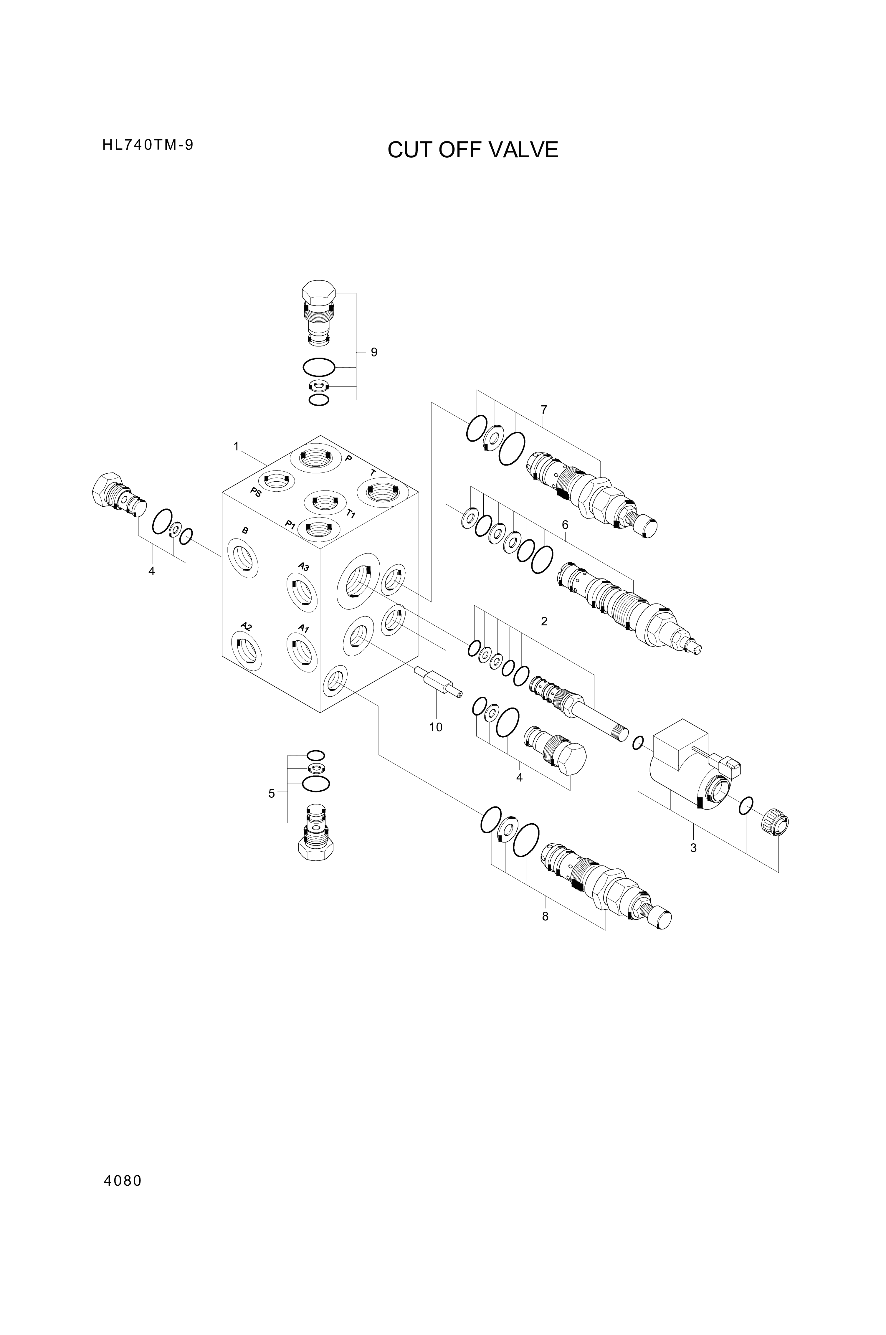 Technical drawing of Hyundai Construction Equipment XKAL-00083 VALVE ASSY-SOLENOID with dimensions and layout (figure 4)