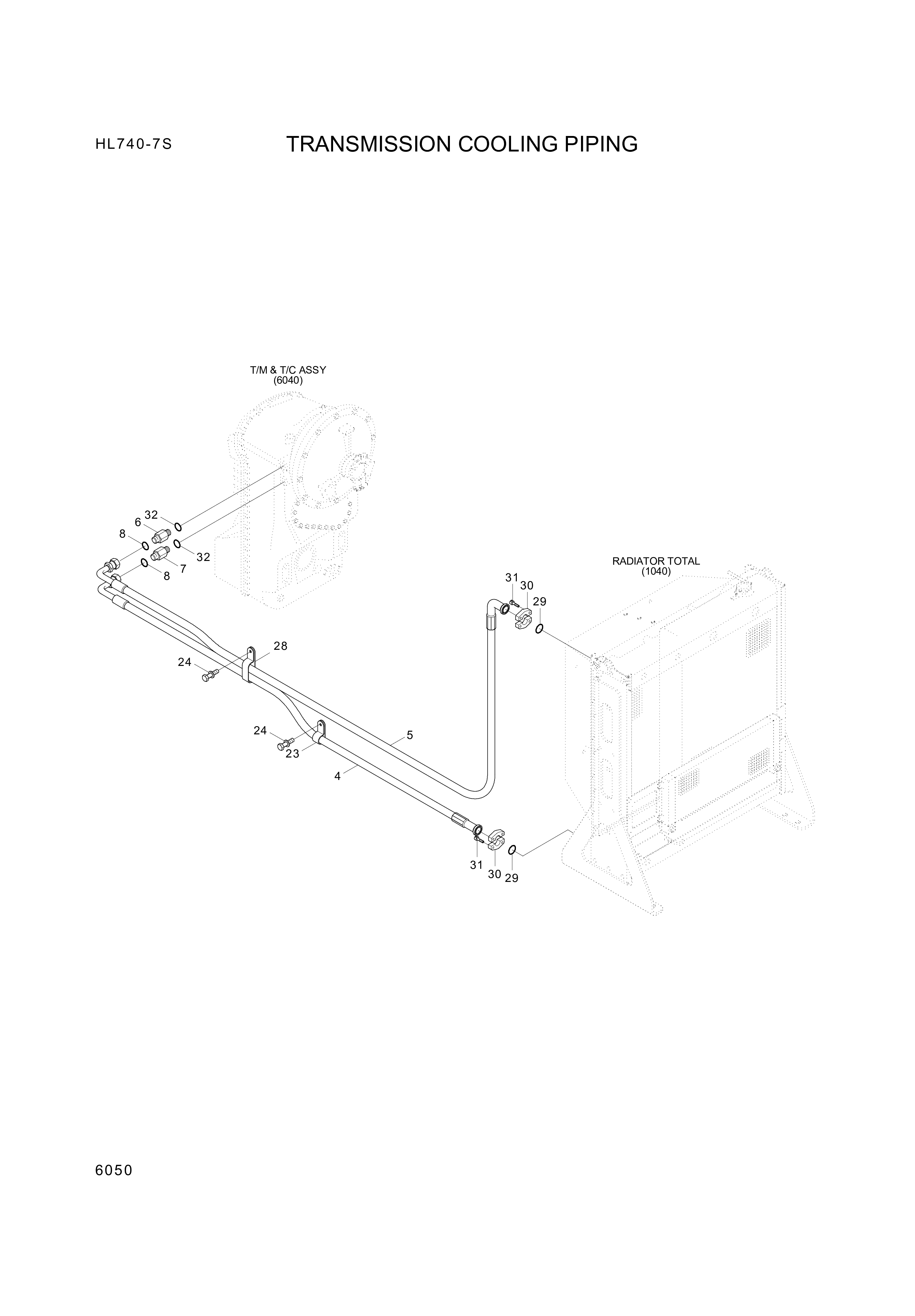 Technical drawing of Hyundai Construction Equipment P980-162354 HOSE ASSY-ORFS&amp;FLG with dimensions and layout