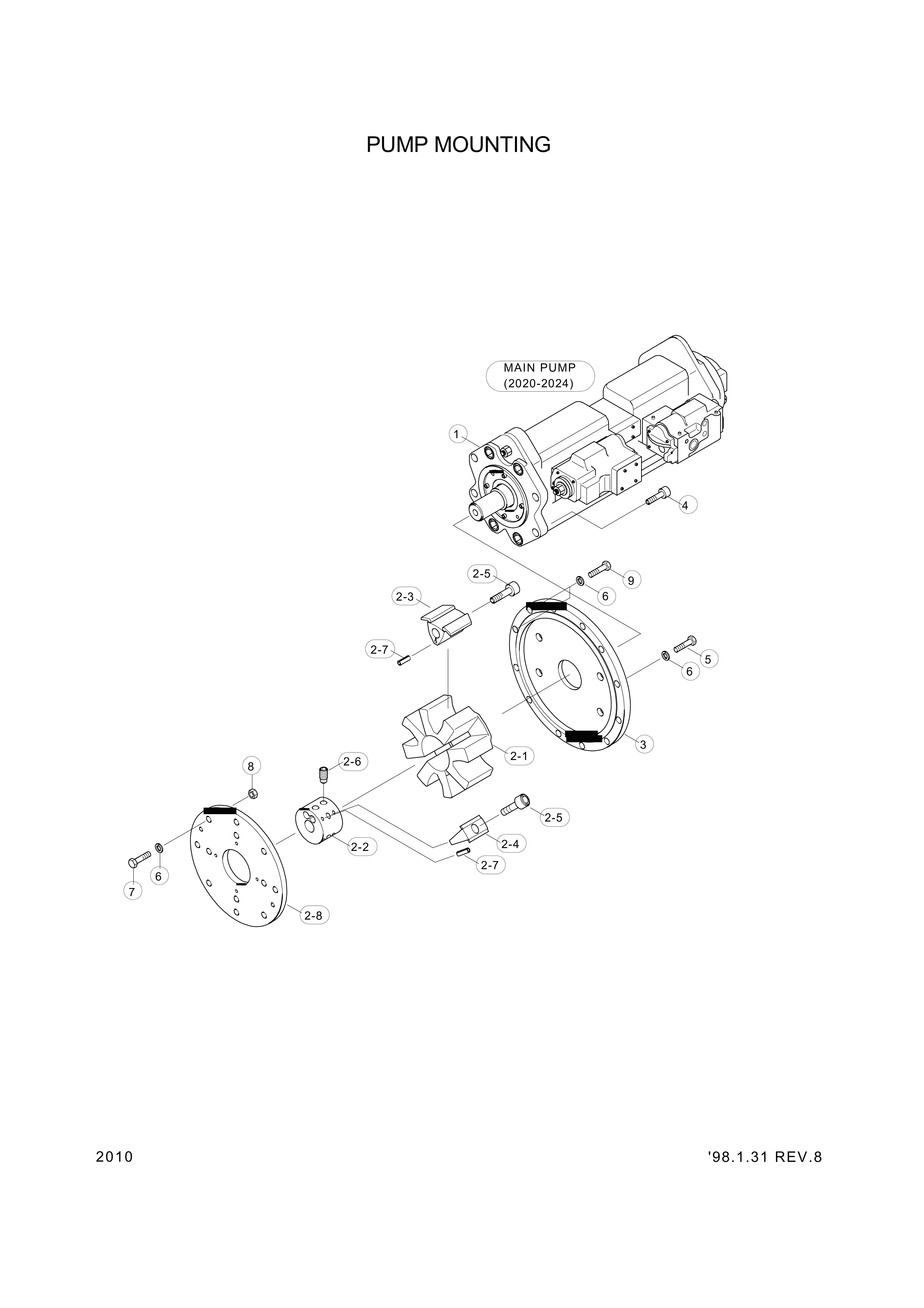 Technical drawing of Hyundai Construction Equipment S208-101002 NUT-HEX with dimensions and layout (figure 4)