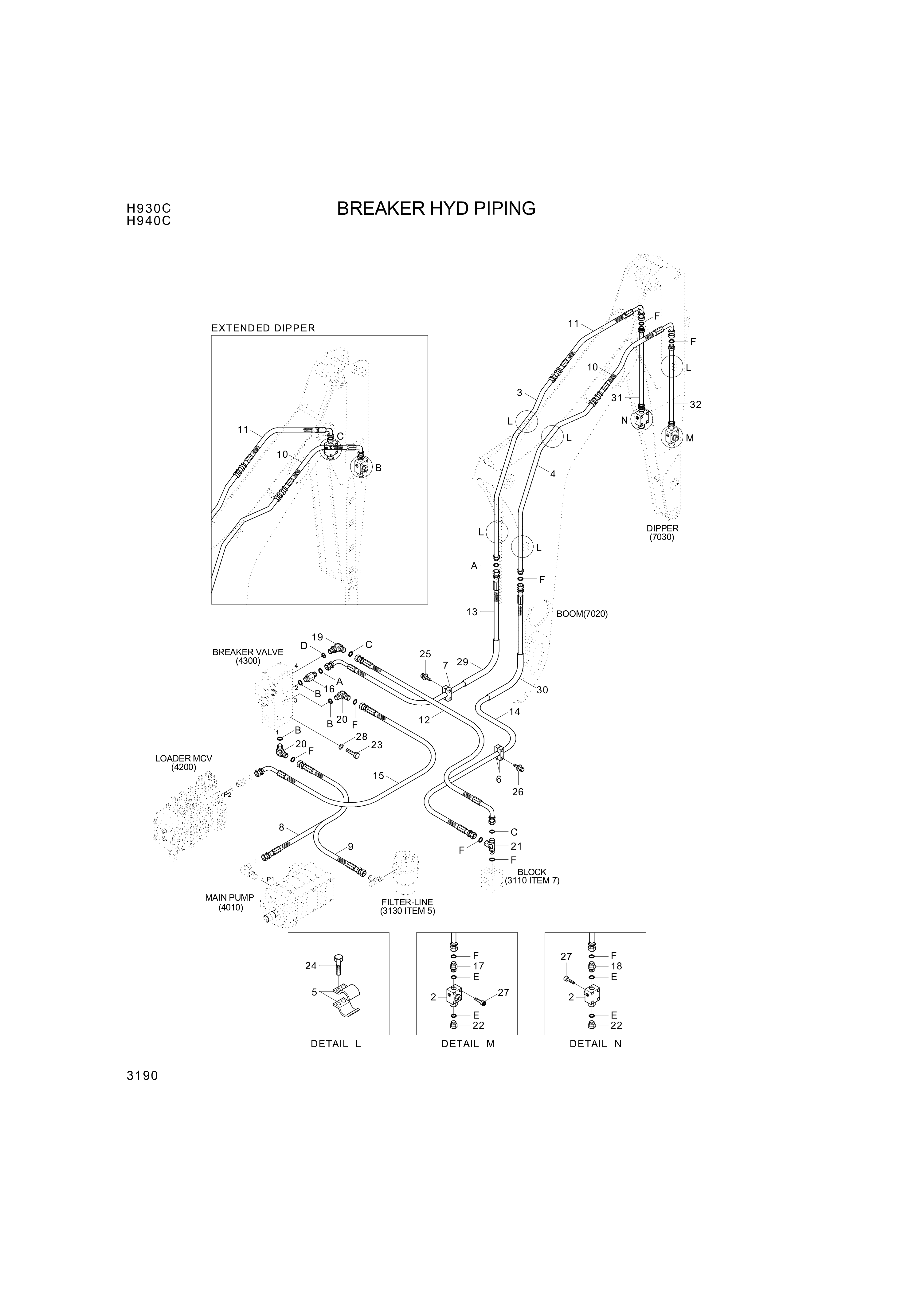 Technical drawing of Hyundai Construction Equipment P930-126014 HOSE ASSY-ORFS&amp;THD with dimensions and layout (figure 5)