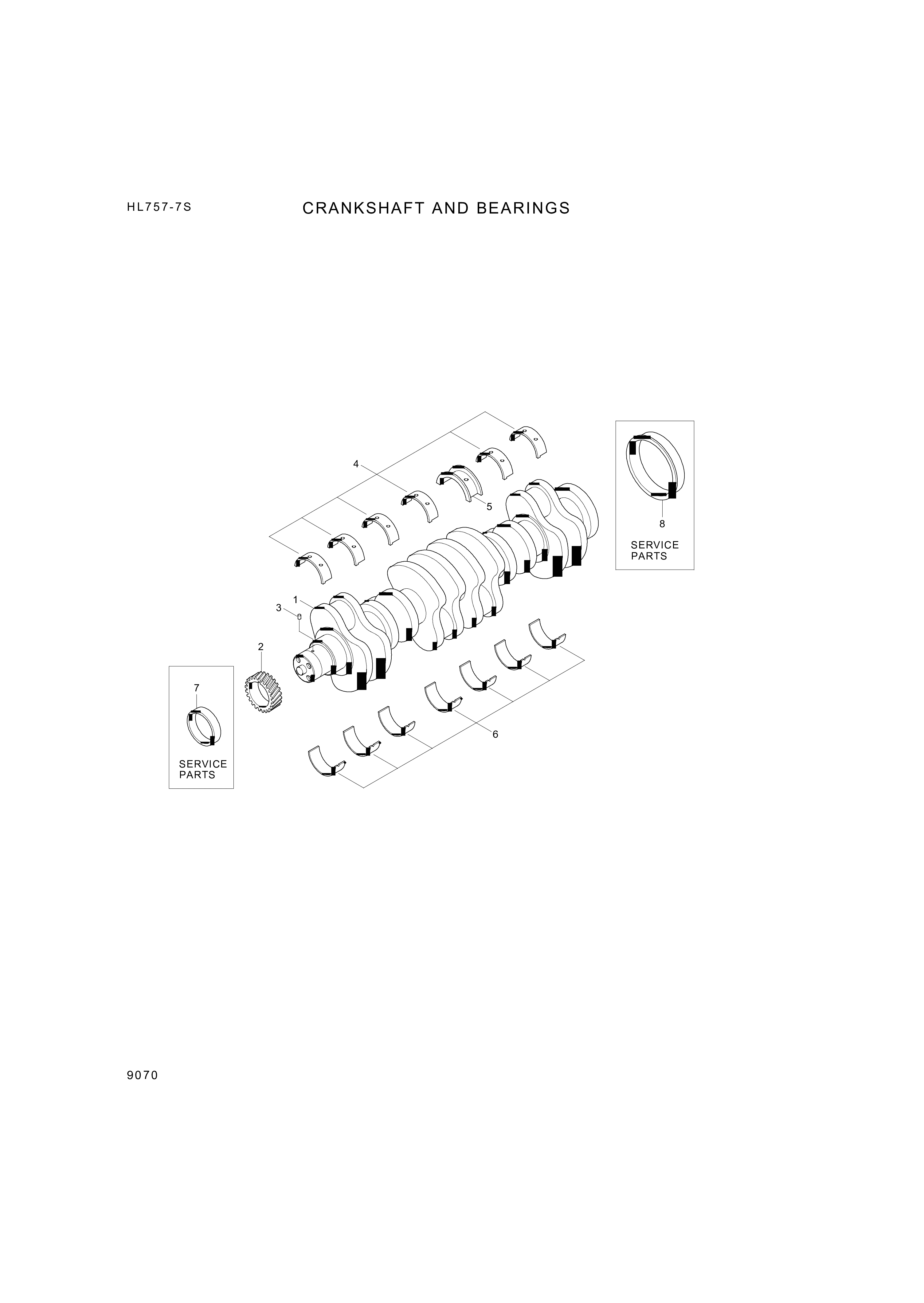 Technical drawing of Hyundai Construction Equipment YUBP-06190 BEARING-THRUST with dimensions and layout