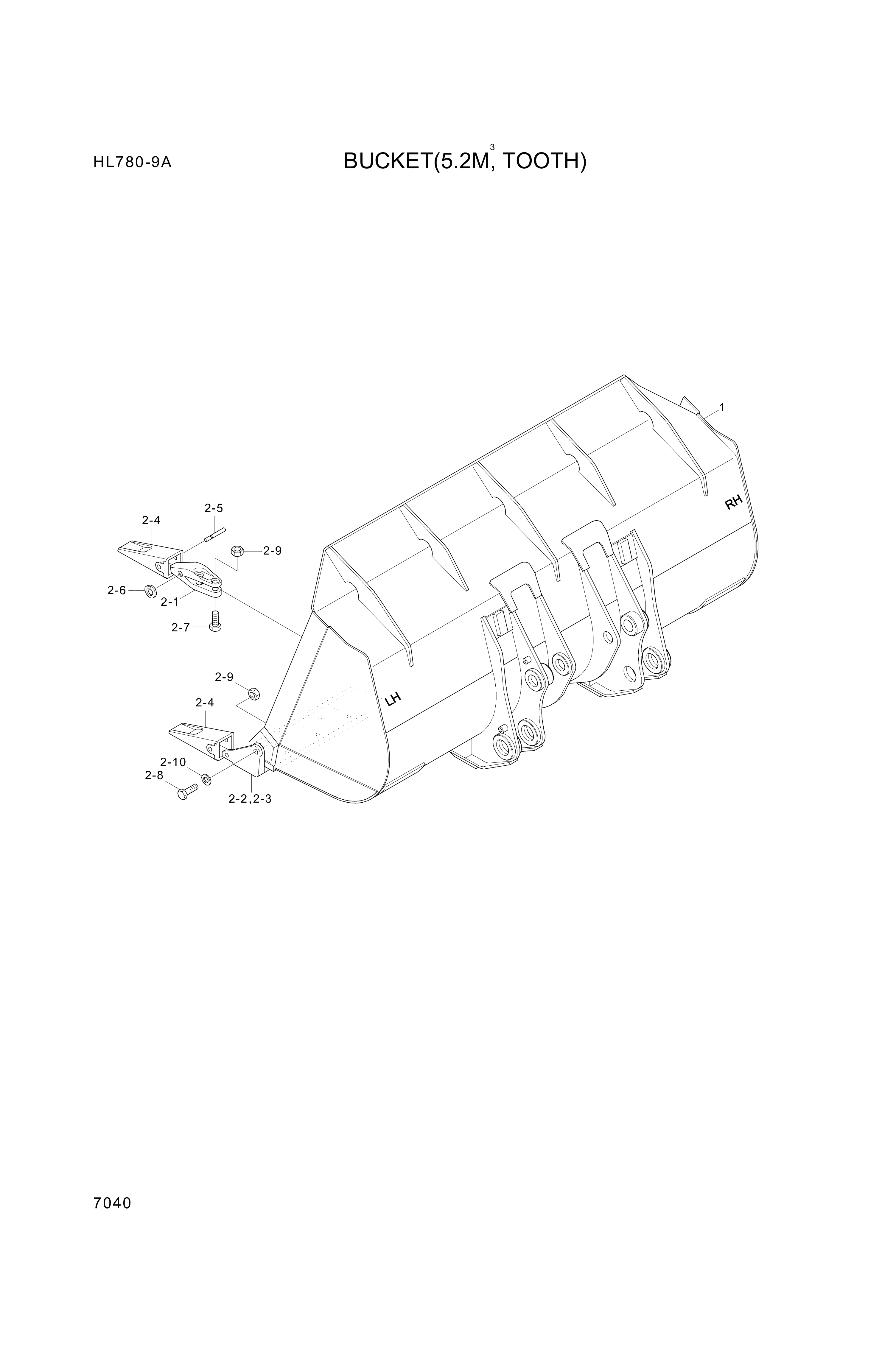 drawing for Hyundai Construction Equipment 61LQ-00031 - BUCKET