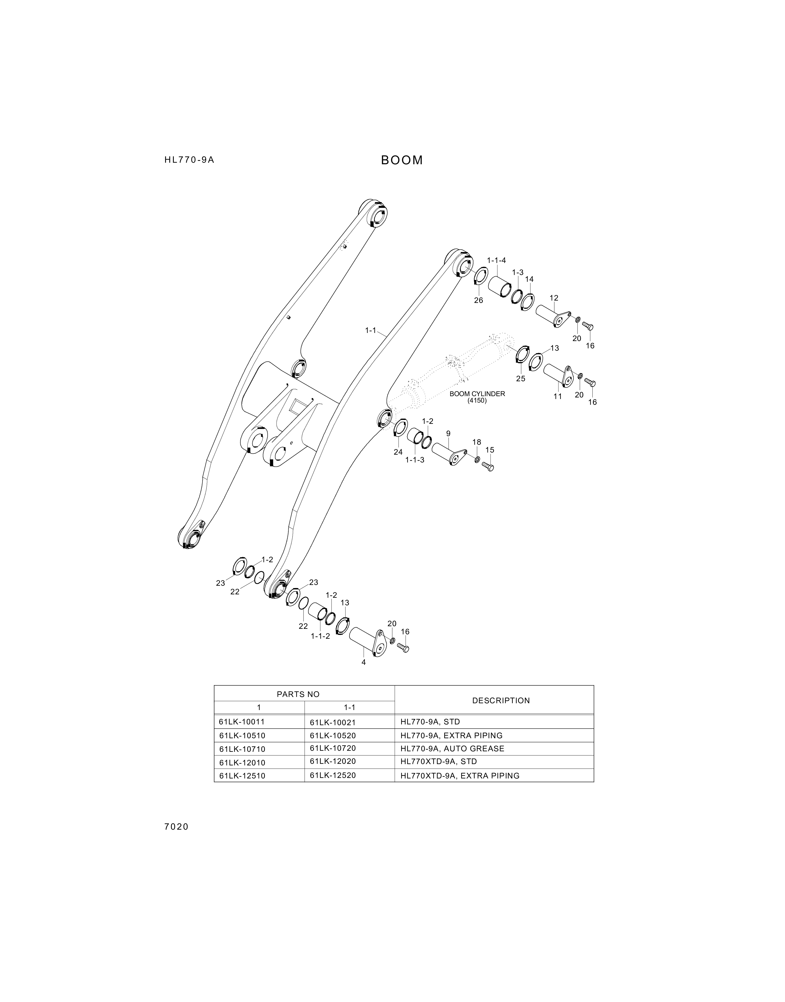 Technical drawing of Hyundai Construction Equipment 61LM-16660 PIN-JOINT with dimensions and layout (figure 2)