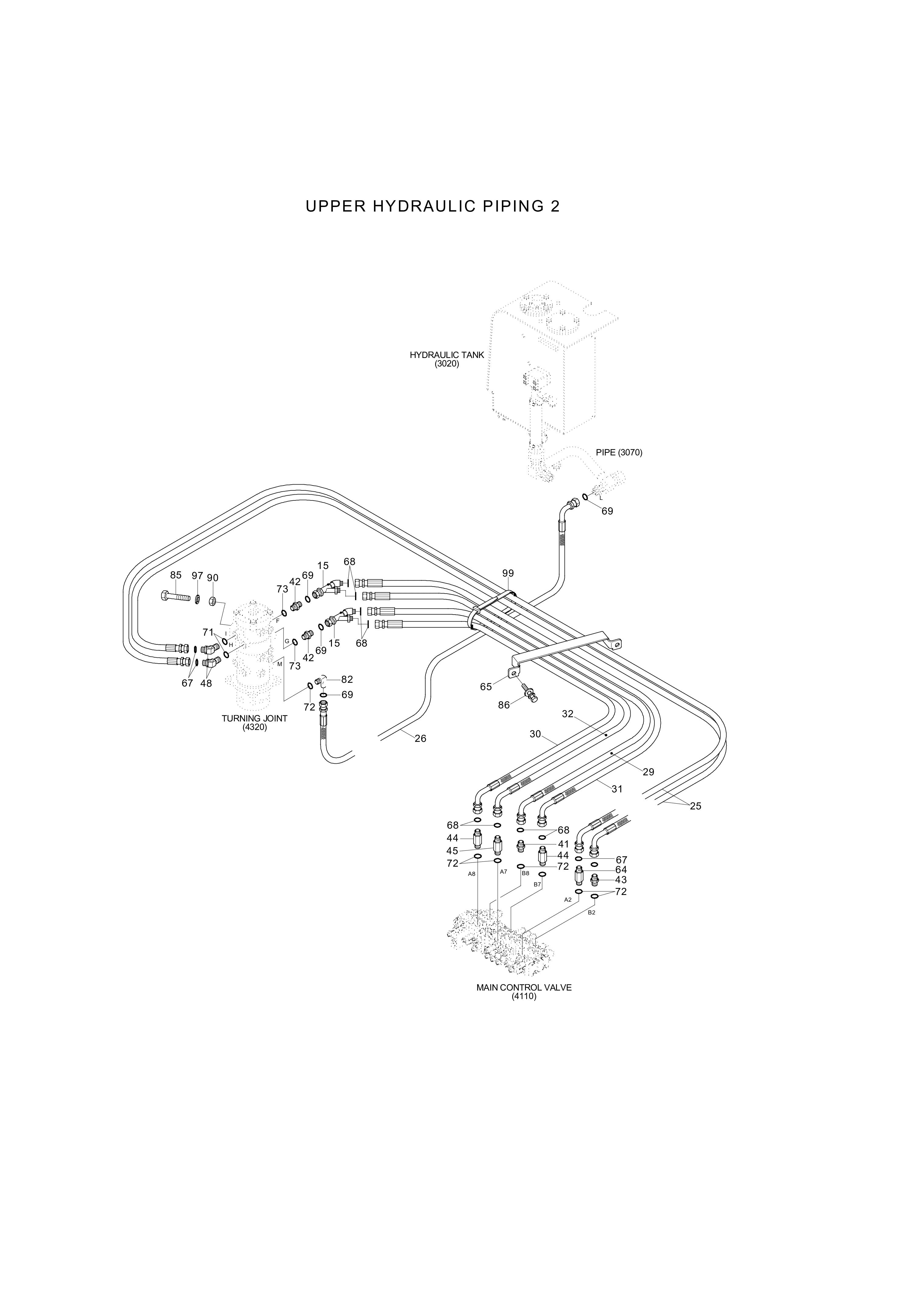 Technical drawing of Hyundai Construction Equipment P930-085020 HOSE ASSY-ORFS&amp;THD with dimensions and layout (figure 4)