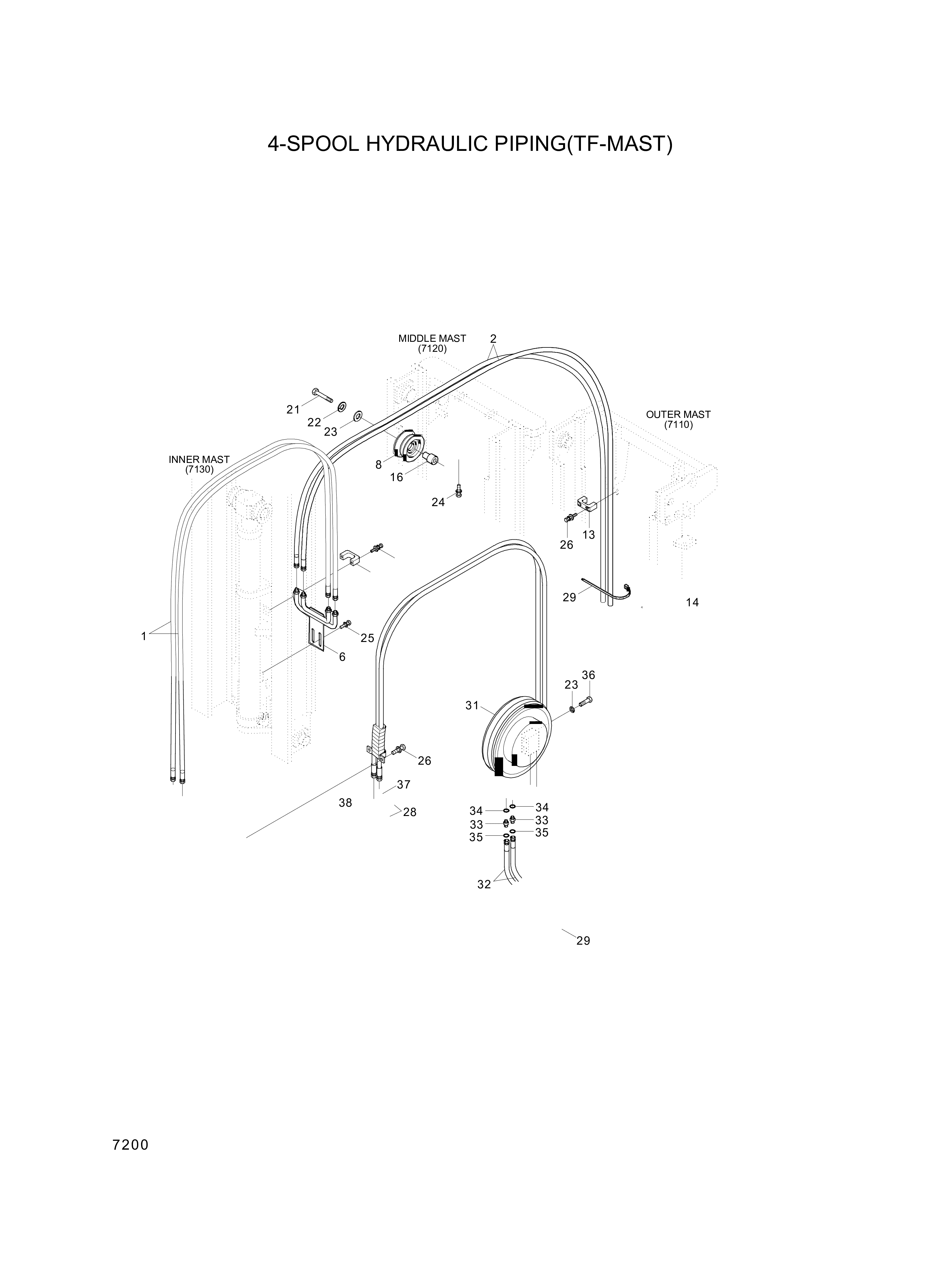 drawing for Hyundai Construction Equipment P930-064030 - HOSE ASSY-ORFS&THD
