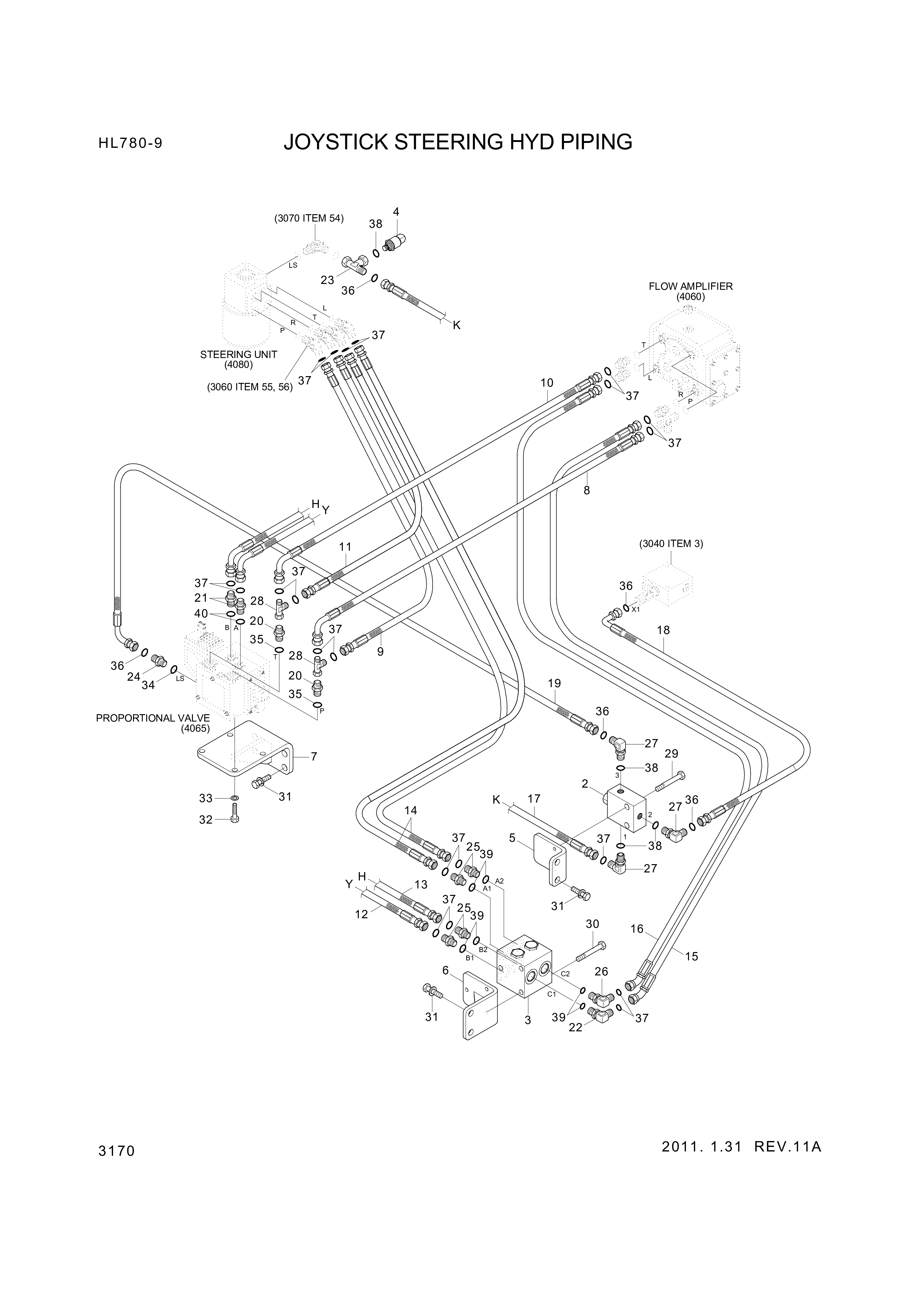 drawing for Hyundai Construction Equipment P930-066018 - HOSE ASSY-ORFS&THD