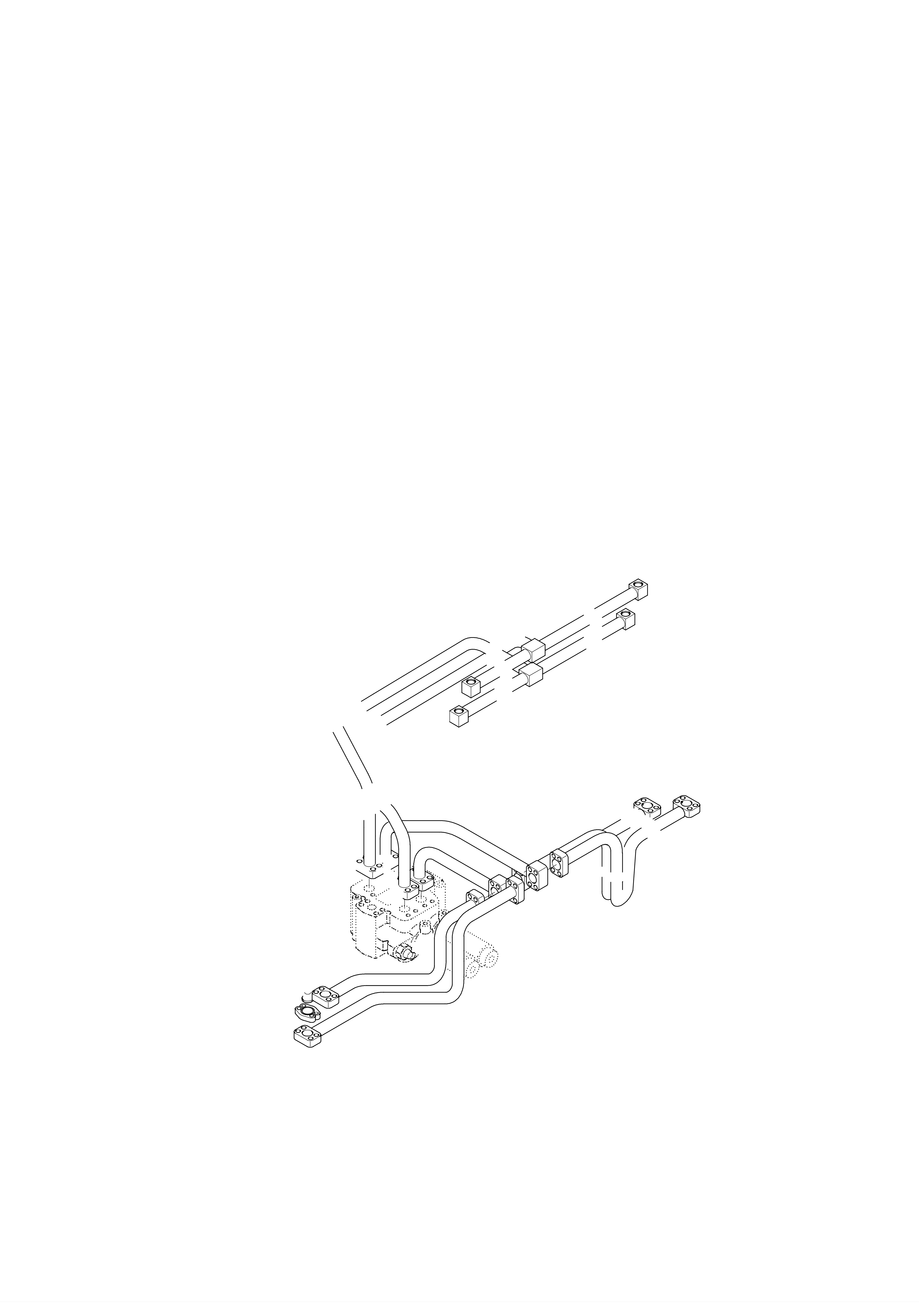 Technical drawing of Hyundai Construction Equipment 34L3-01931 PIPE ASSY-HYD with dimensions and layout