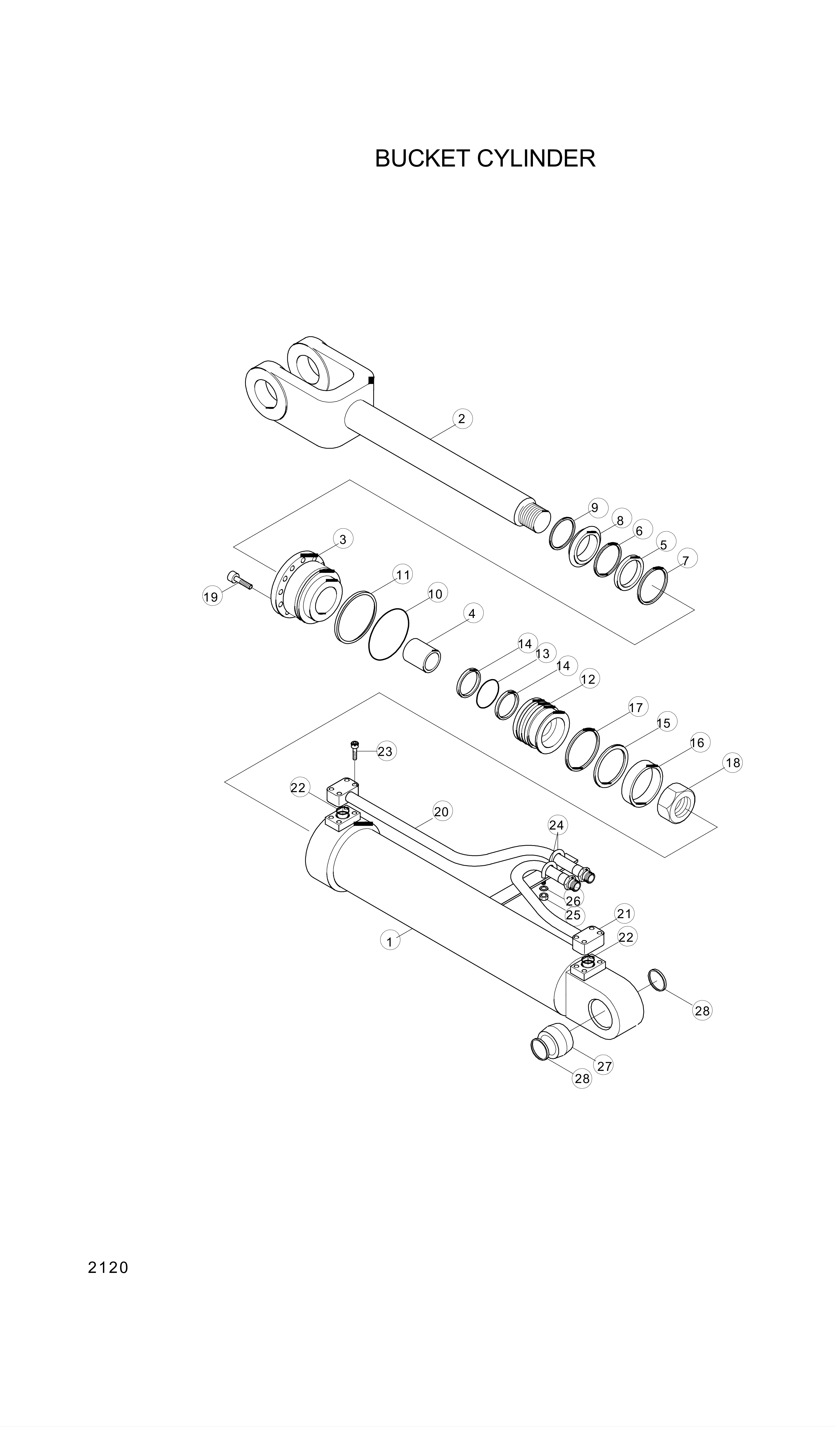 Technical drawing of Hyundai Construction Equipment 31Y2-06070 Tube Assy-Lh with dimensions and layout