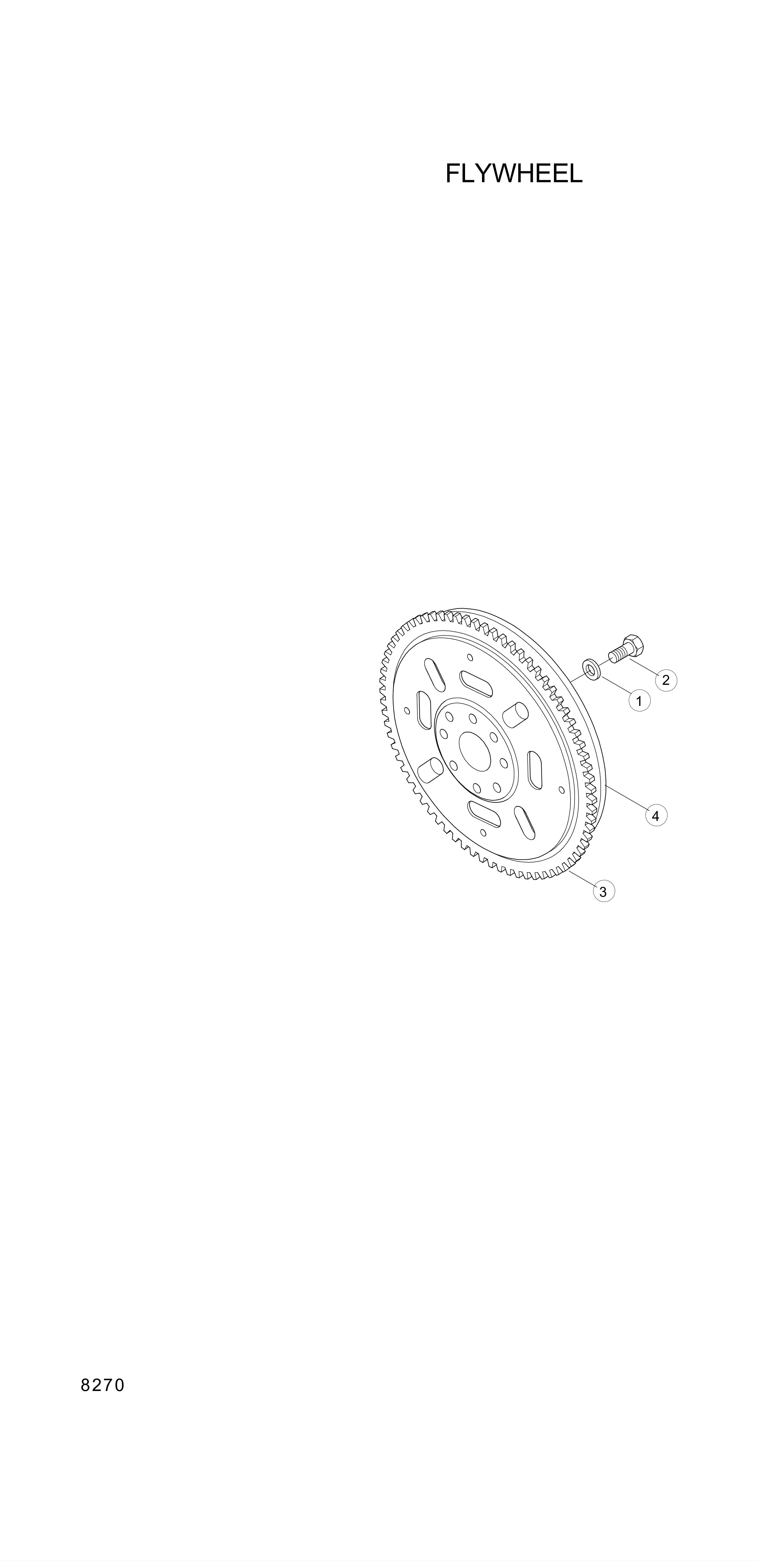 Technical drawing of Hyundai Construction Equipment 3919548 FLYWHEEL with dimensions and layout