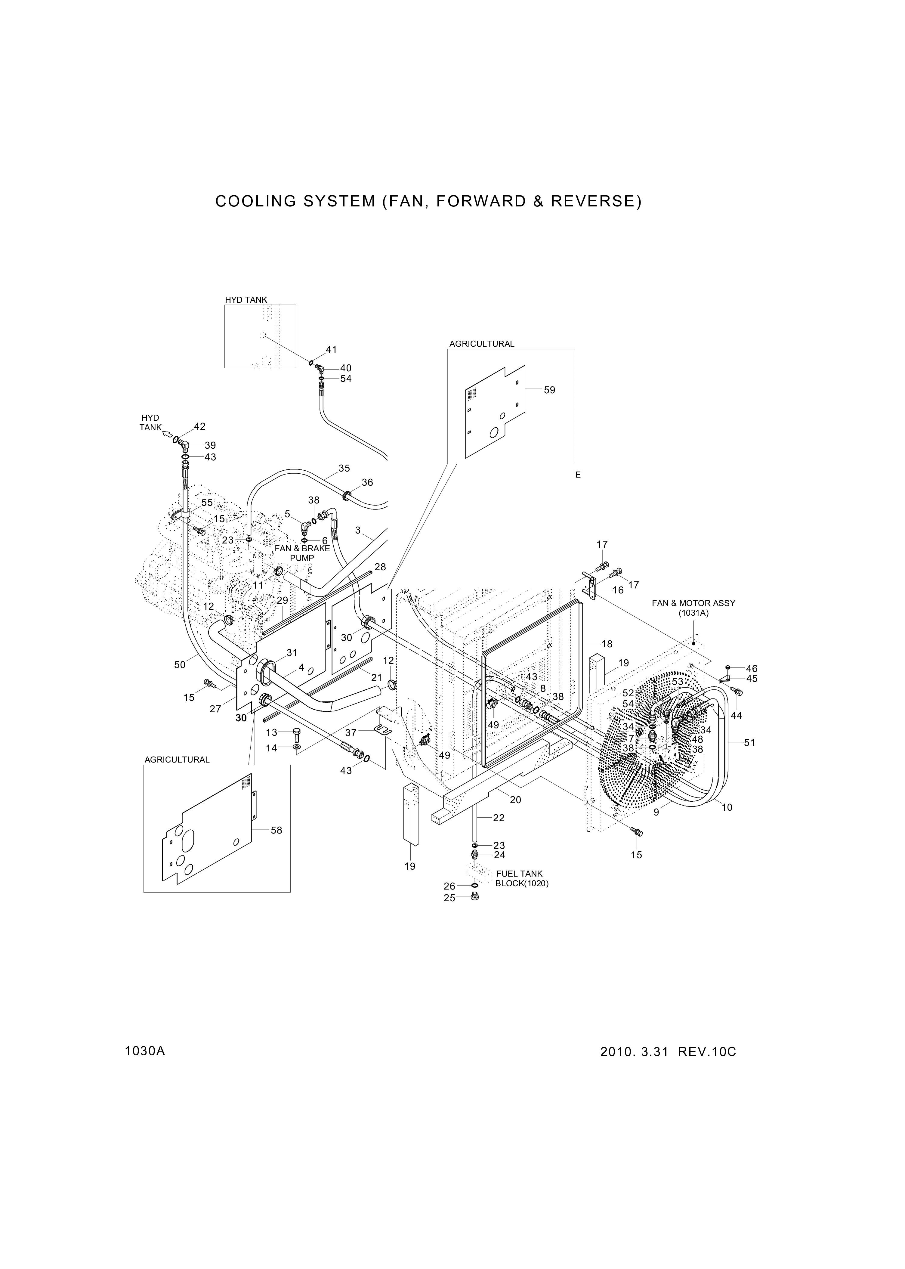 Technical drawing of Hyundai Construction Equipment P930-122026 HOSE ASSY-ORFS&amp;THD with dimensions and layout (figure 2)