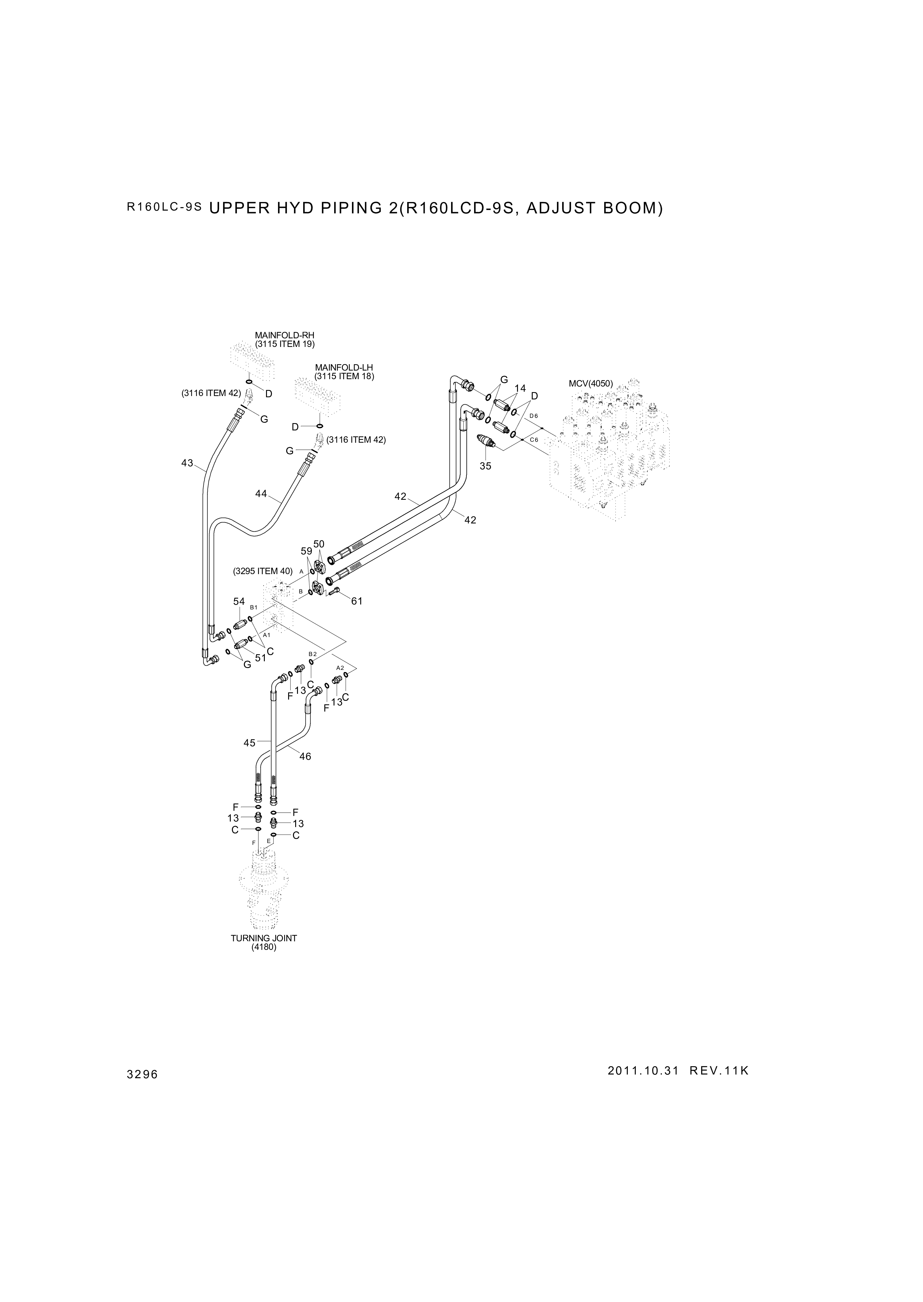 drawing for Hyundai Construction Equipment P930-128014 - HOSE ASSY-ORFS&THD