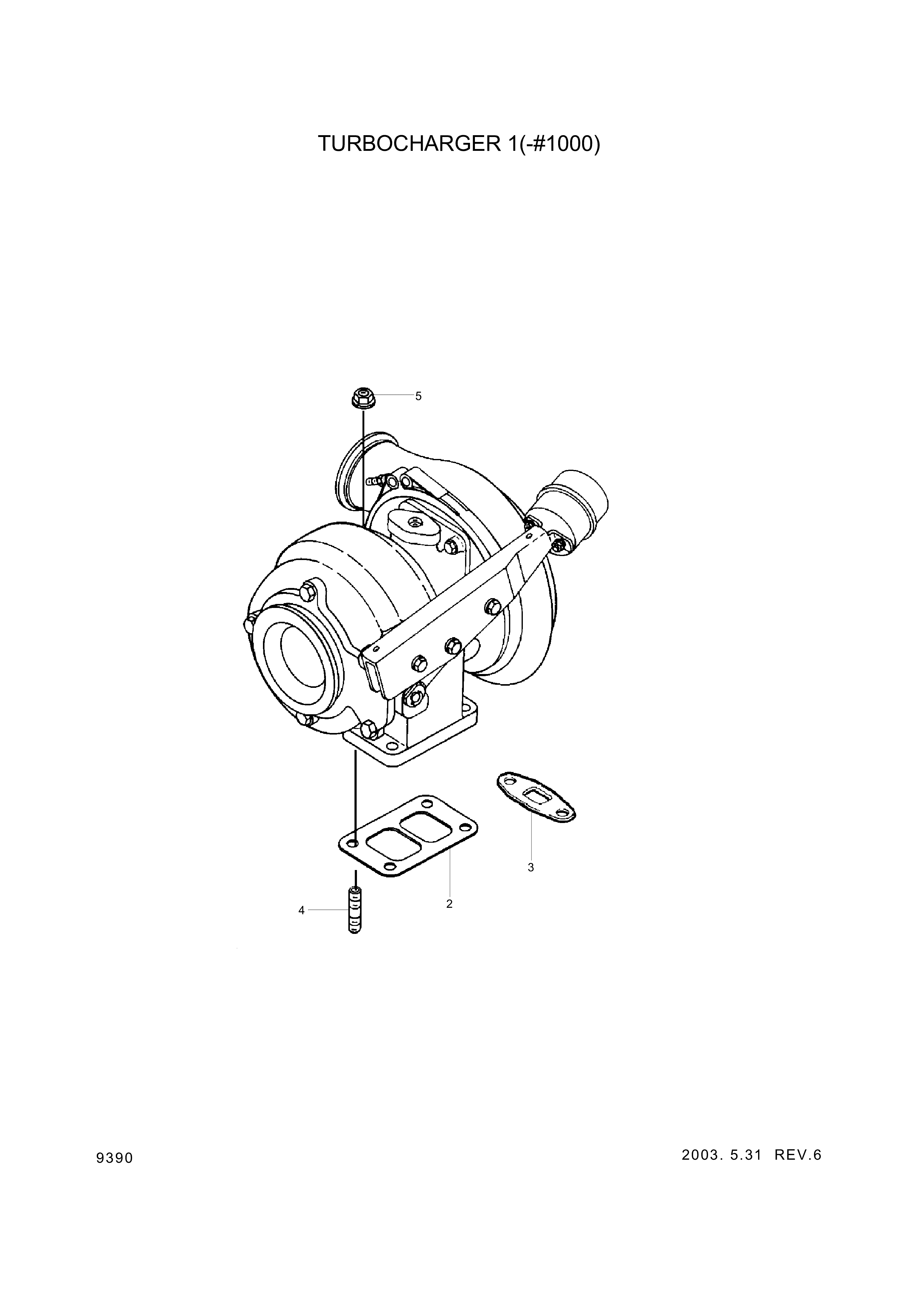 drawing for Hyundai Construction Equipment YUBP-05600 - TURBOCHARGER