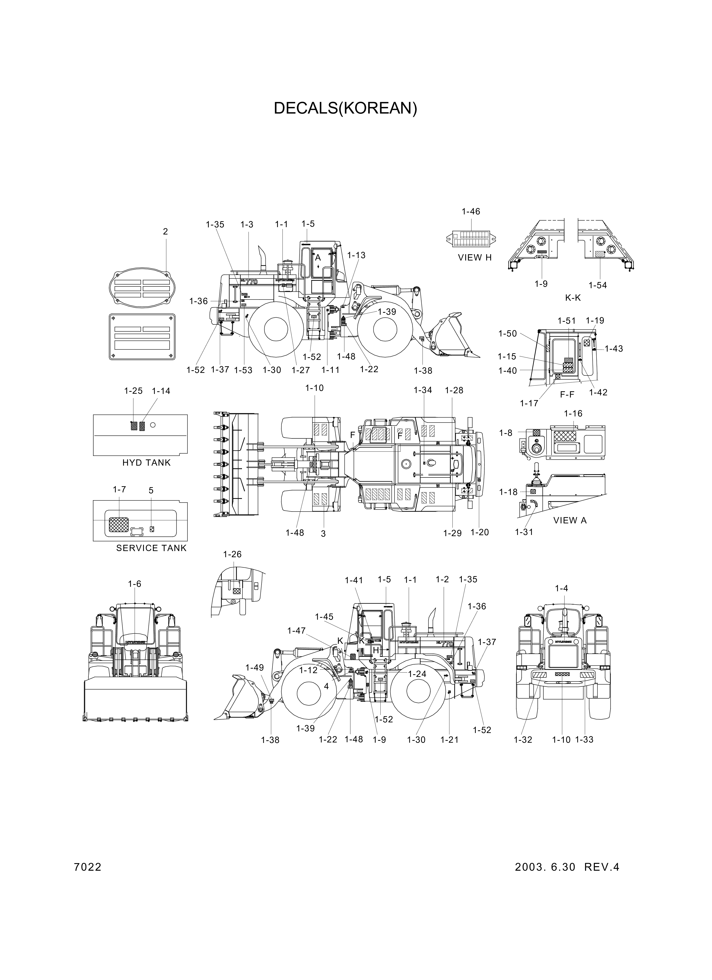 drawing for Hyundai Construction Equipment 94L1-00610 - DECAL-SERVICE&LUB