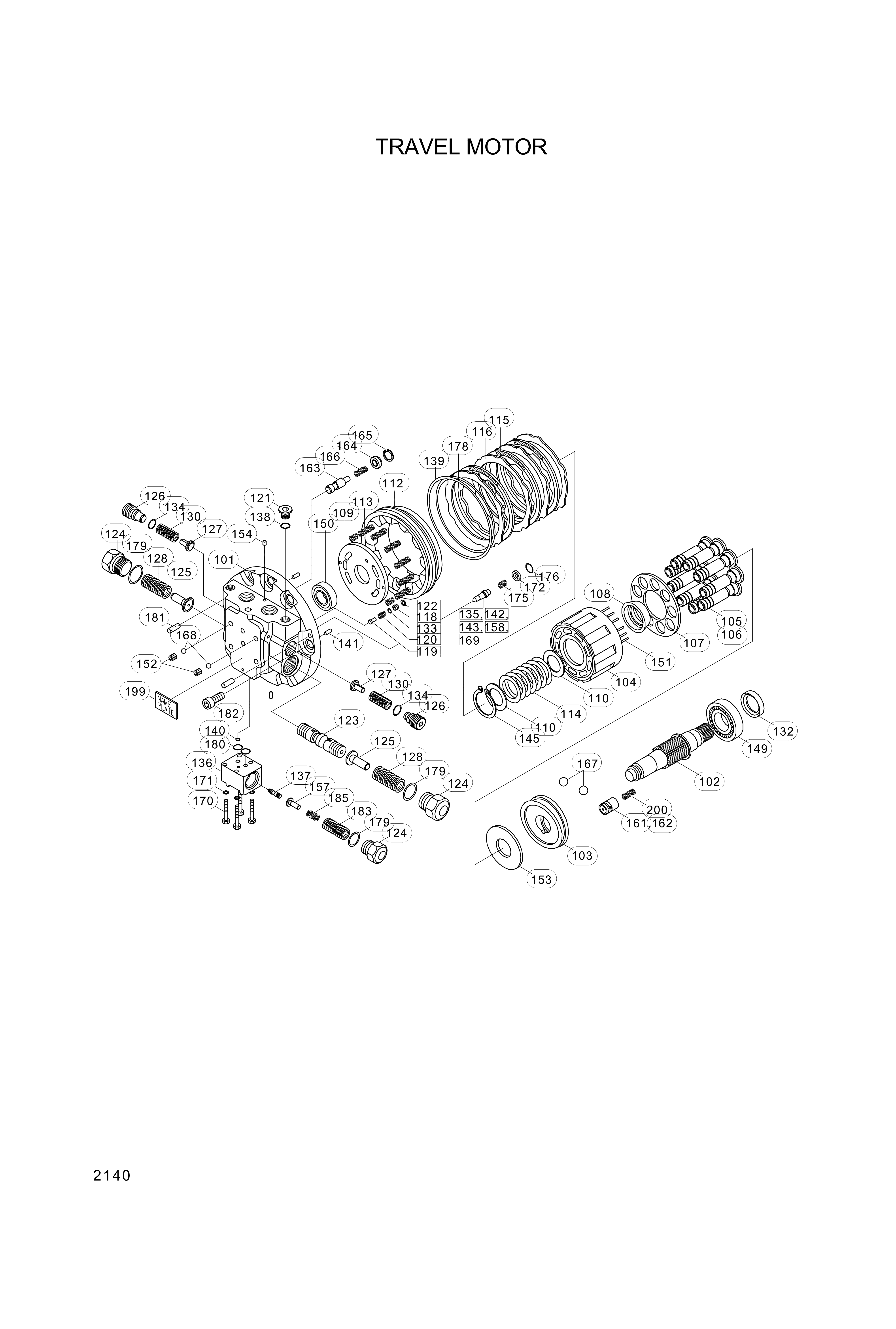 drawing for Hyundai Construction Equipment XKAH-00455 - MOTOR UNIT-TRAVEL