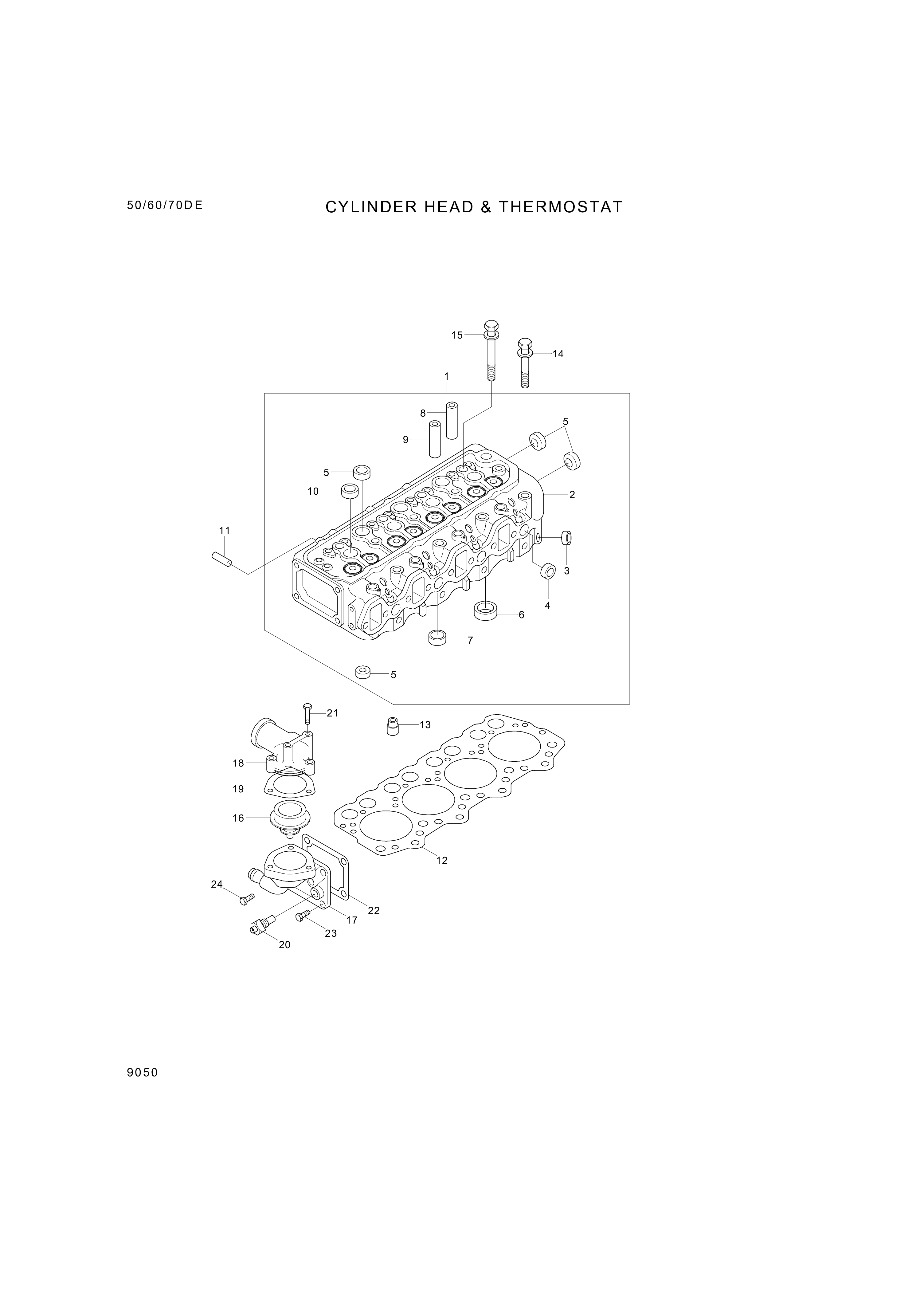 Technical drawing of Hyundai Construction Equipment 94650-84000 SENSOR-W/TEMP with dimensions and layout (figure 5)