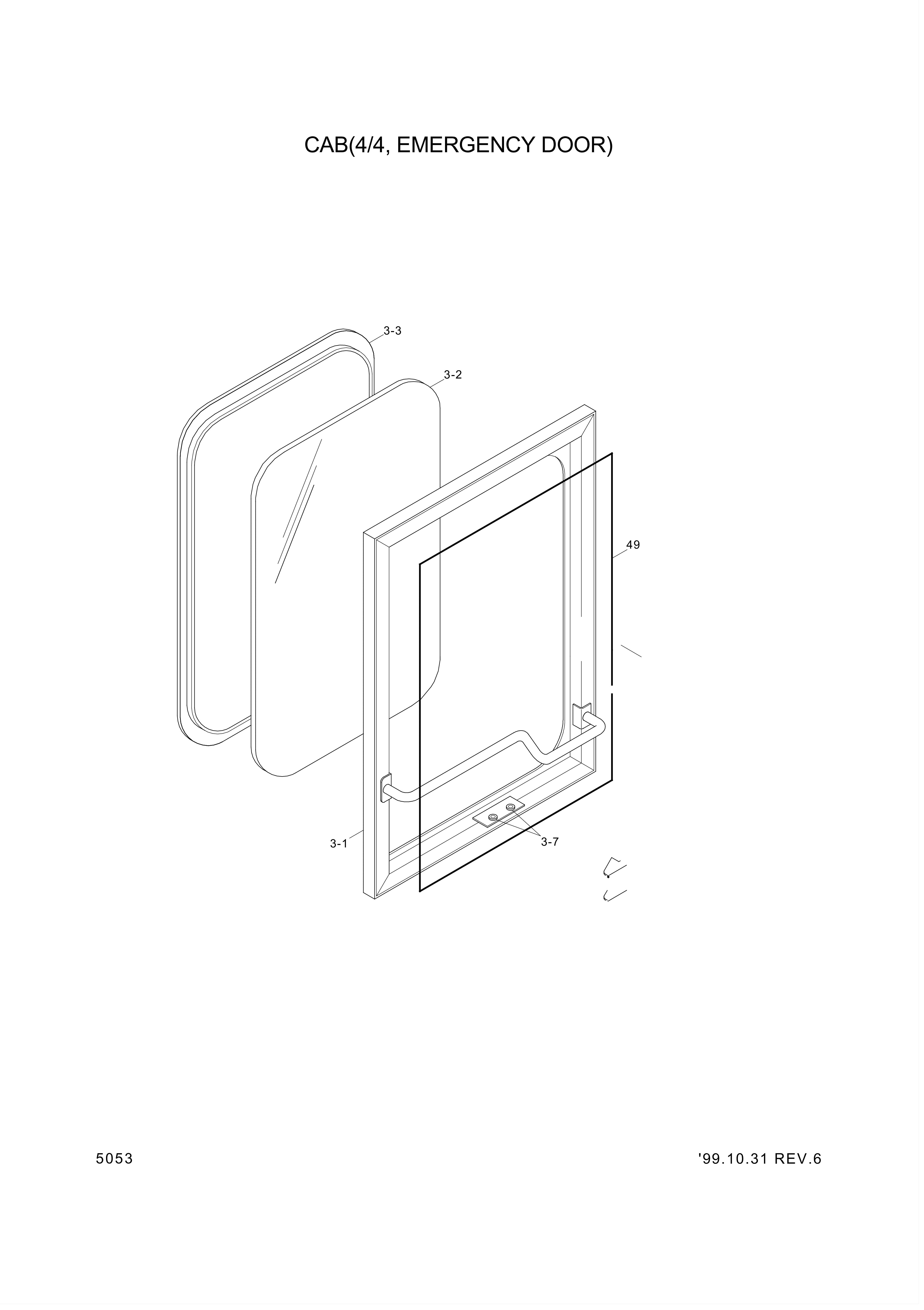 drawing for Hyundai Construction Equipment 74L3-05171 - FRAME-DOOR