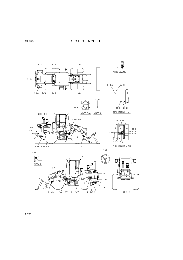 Technical drawing of Hyundai Construction Equipment 92Z2-75110 DECAL-MODEL NAME LH with dimensions and layout