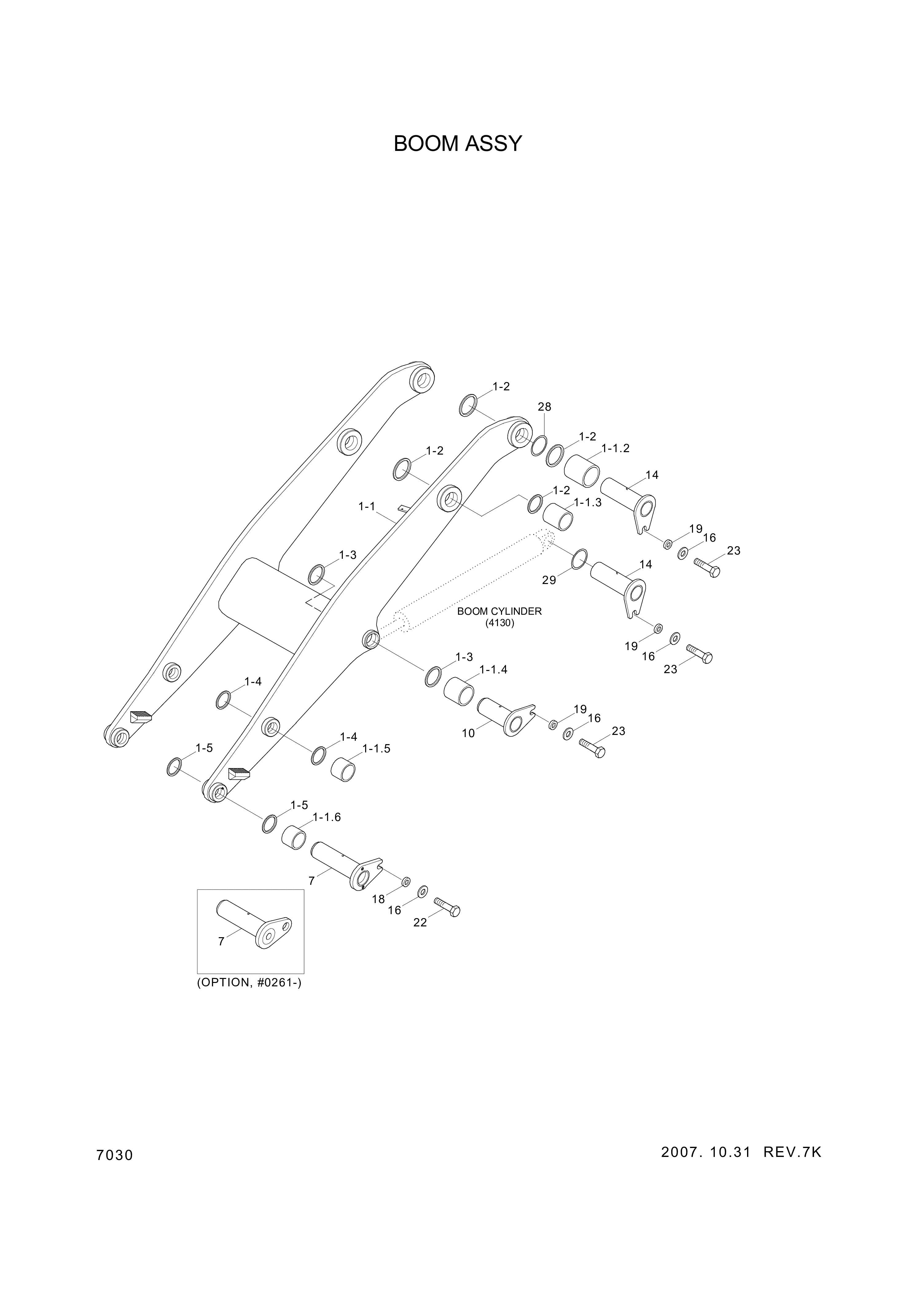 drawing for Hyundai Construction Equipment 61LF-30011-P - BOOM ASSY