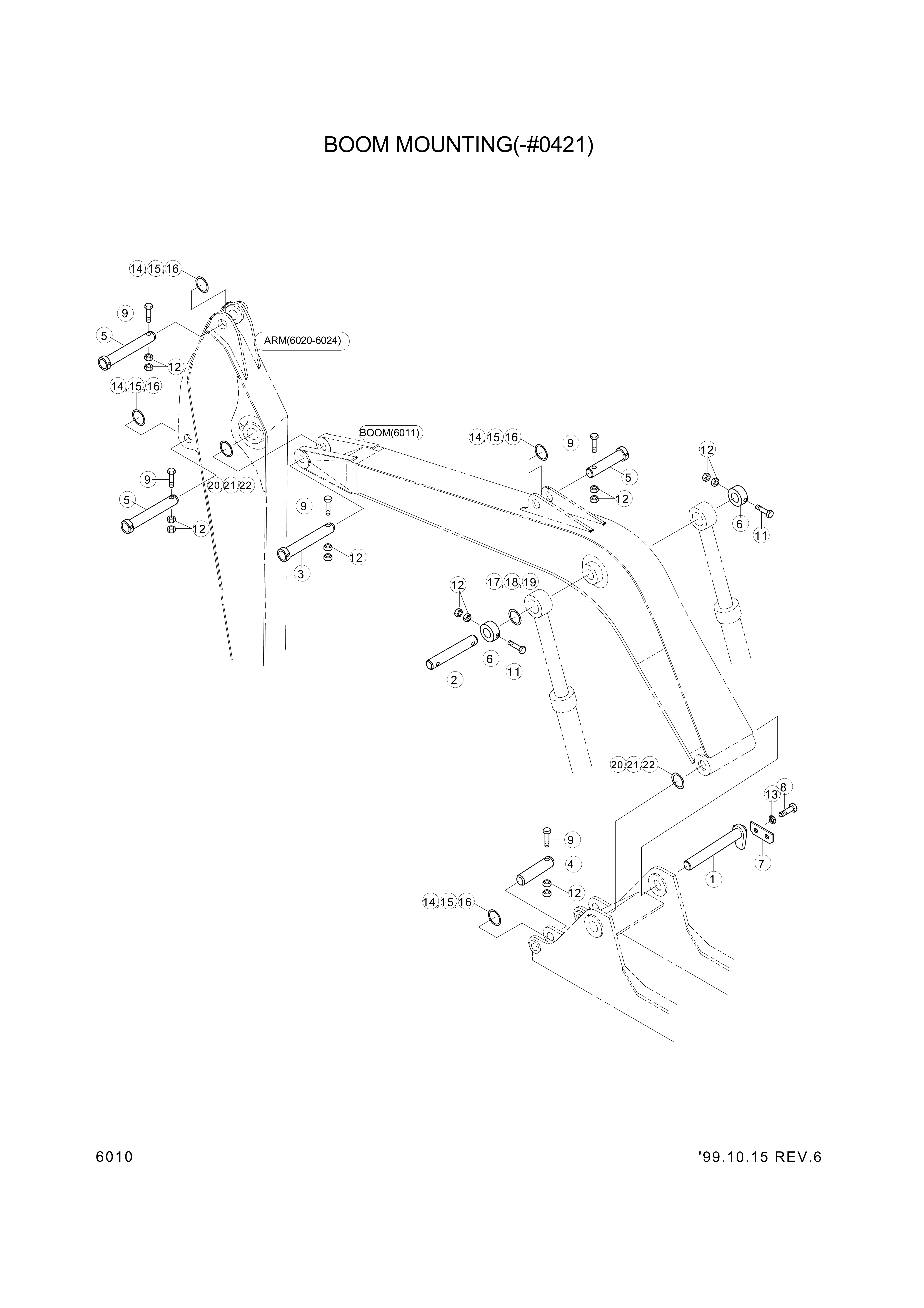 Technical drawing of Hyundai Construction Equipment 61EK-11050 PIN-JOINT with dimensions and layout (figure 4)