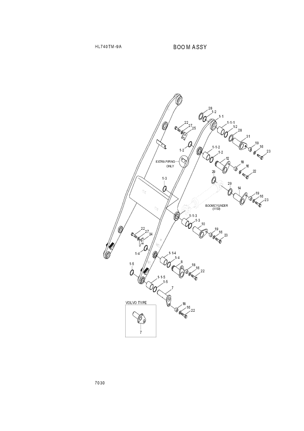 Technical drawing of Hyundai Construction Equipment 61LM-18560 PIN-JOINT with dimensions and layout (figure 3)