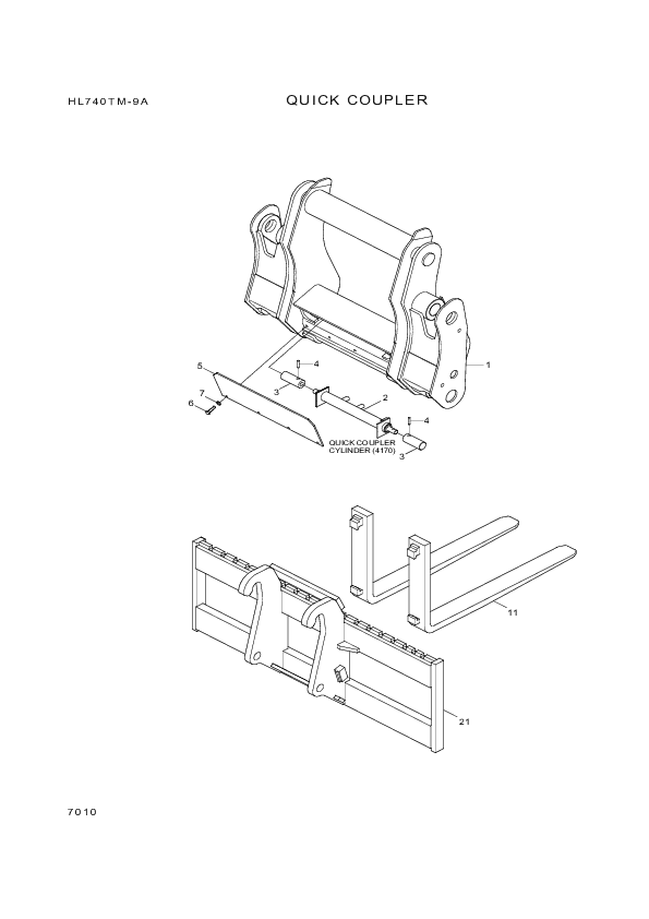 drawing for Hyundai Construction Equipment 61L7-90044 - PIN-COUPLER