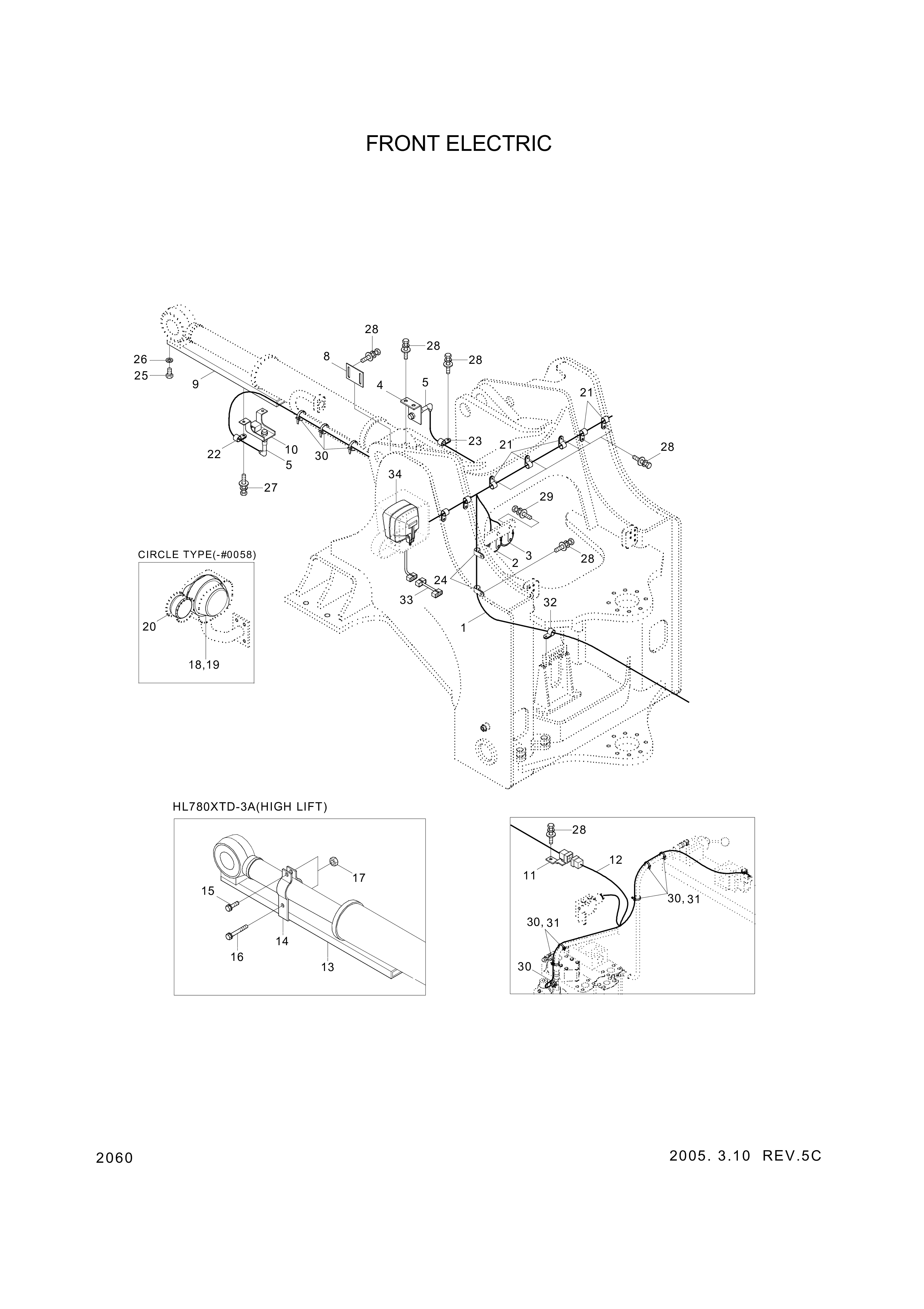 Technical drawing of Hyundai Construction Equipment 21L6-00640 CLAMP with dimensions and layout (figure 2)